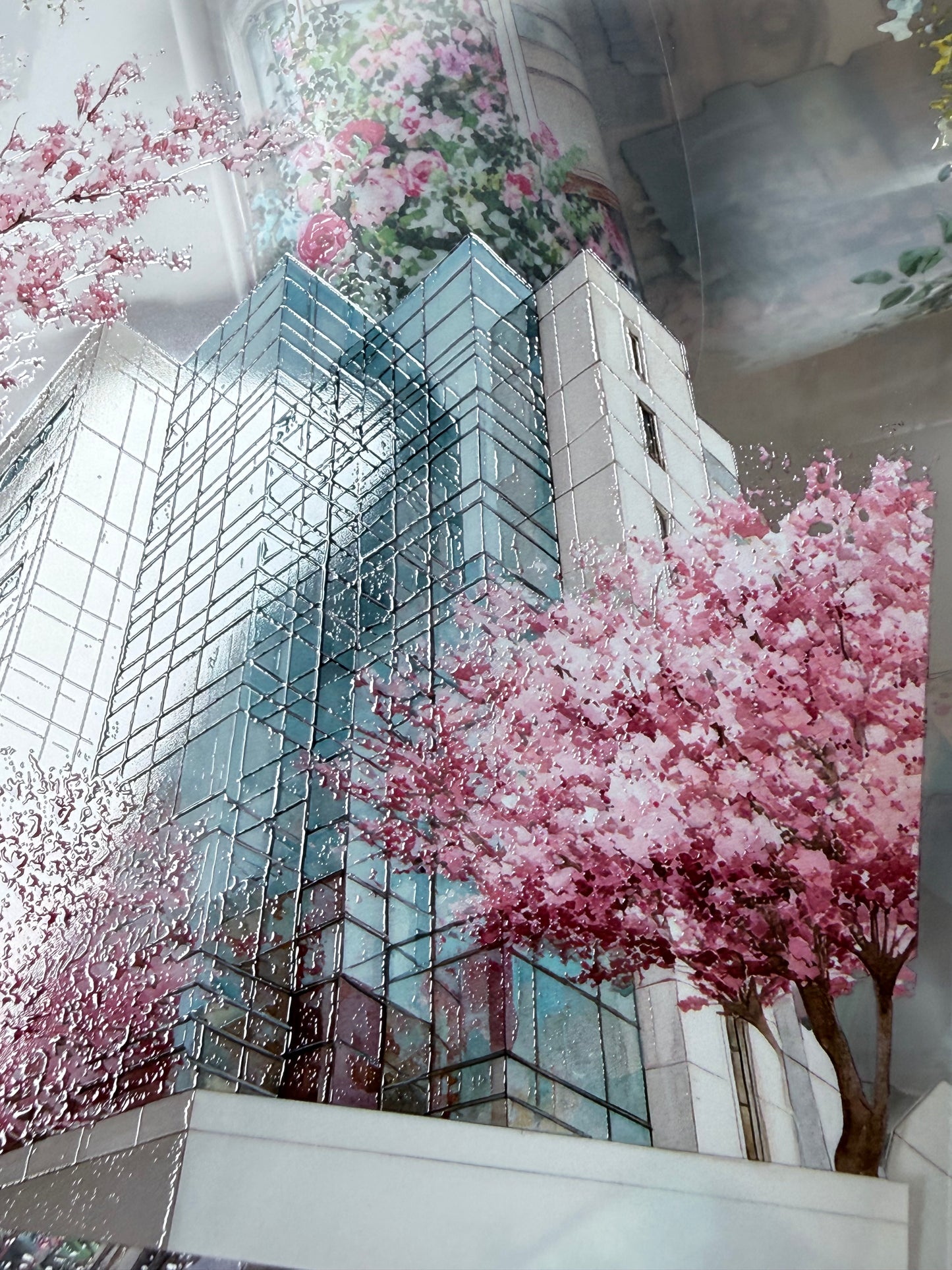 PET 3D raised Summer/Spring in the city Landscape tape