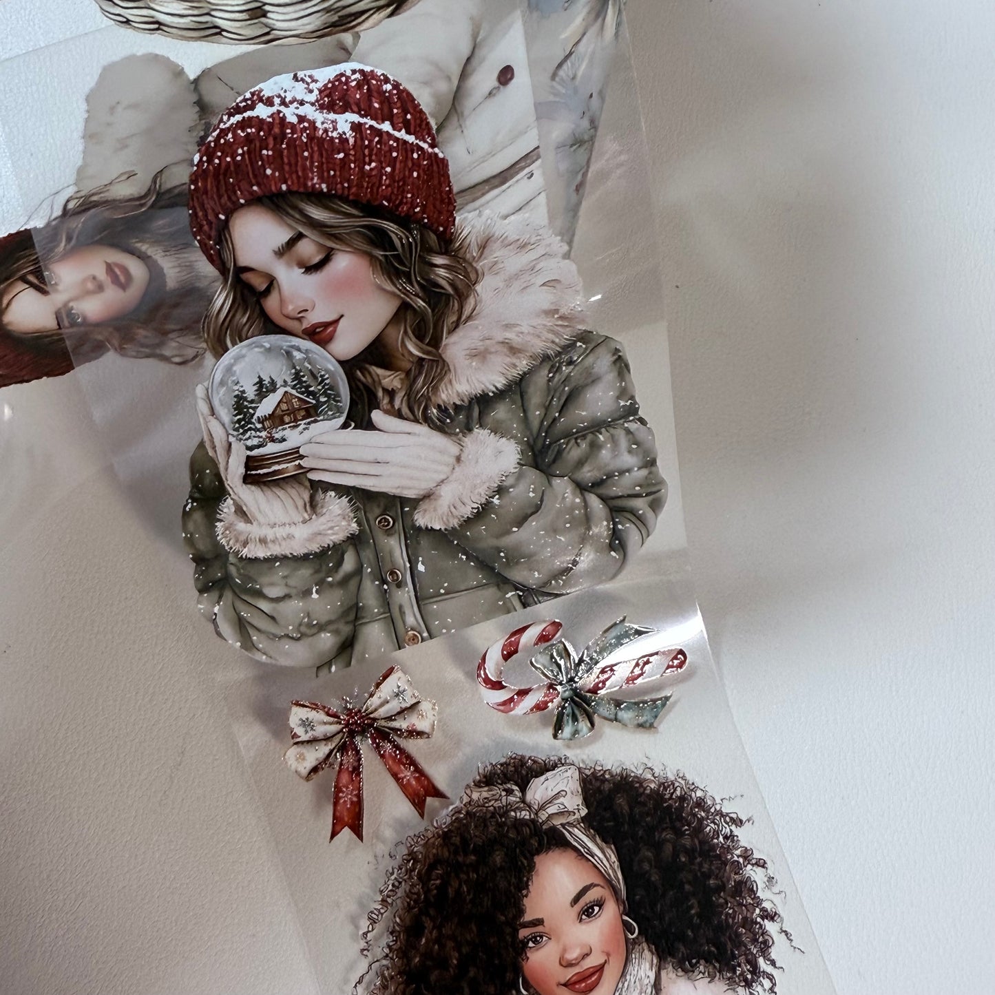 PET 3D raised Warm  Swiss Christmas and Christmas Farmhouse tape,one roll fashion, junk journal, scrapbooking,bullet journal, card making.