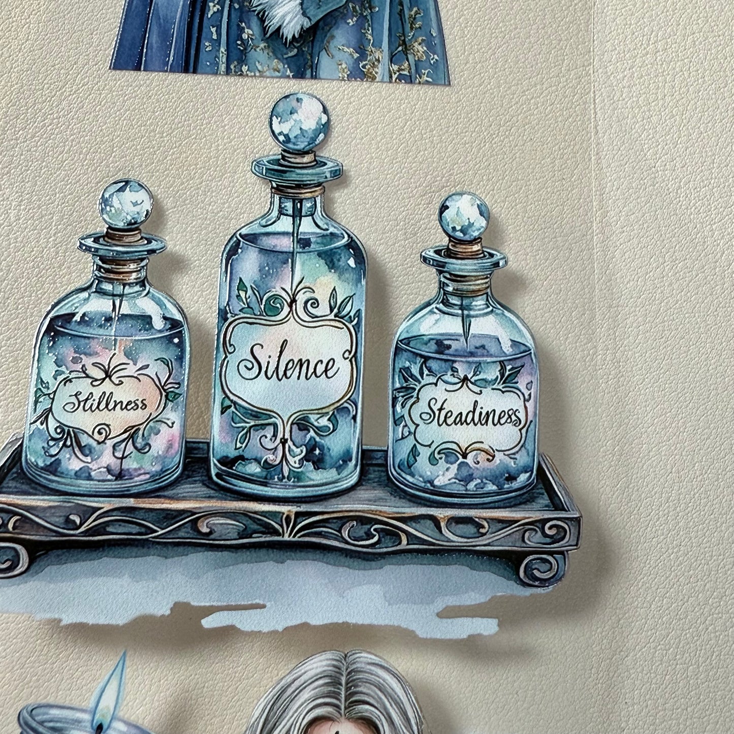 PET 3D raised Magical Apothecary in Winter and Winter Fairytale tape,one roll fashion, junk journal, scrapbooking,bullet journal, card making.