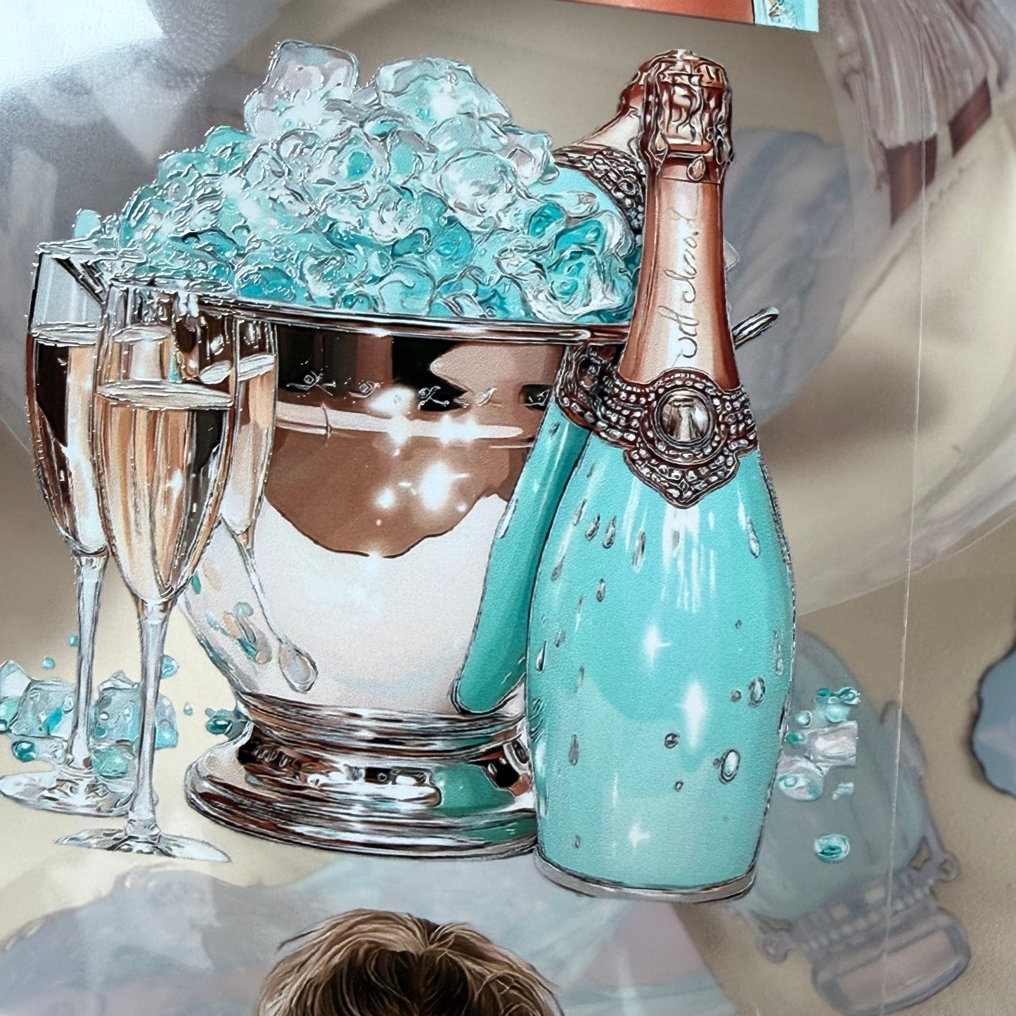 Holo coquette and Aqua PET 3D raised tape,one roll fashion, junk journal, scrapbooking,bullet journal, card making.