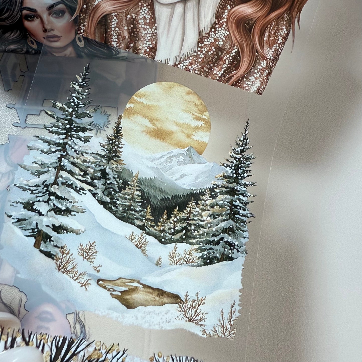 PET 3D raised The Giftmakers and Golden Tidings tape,one roll fashion, junk journal, scrapbooking,bullet journal, card making.