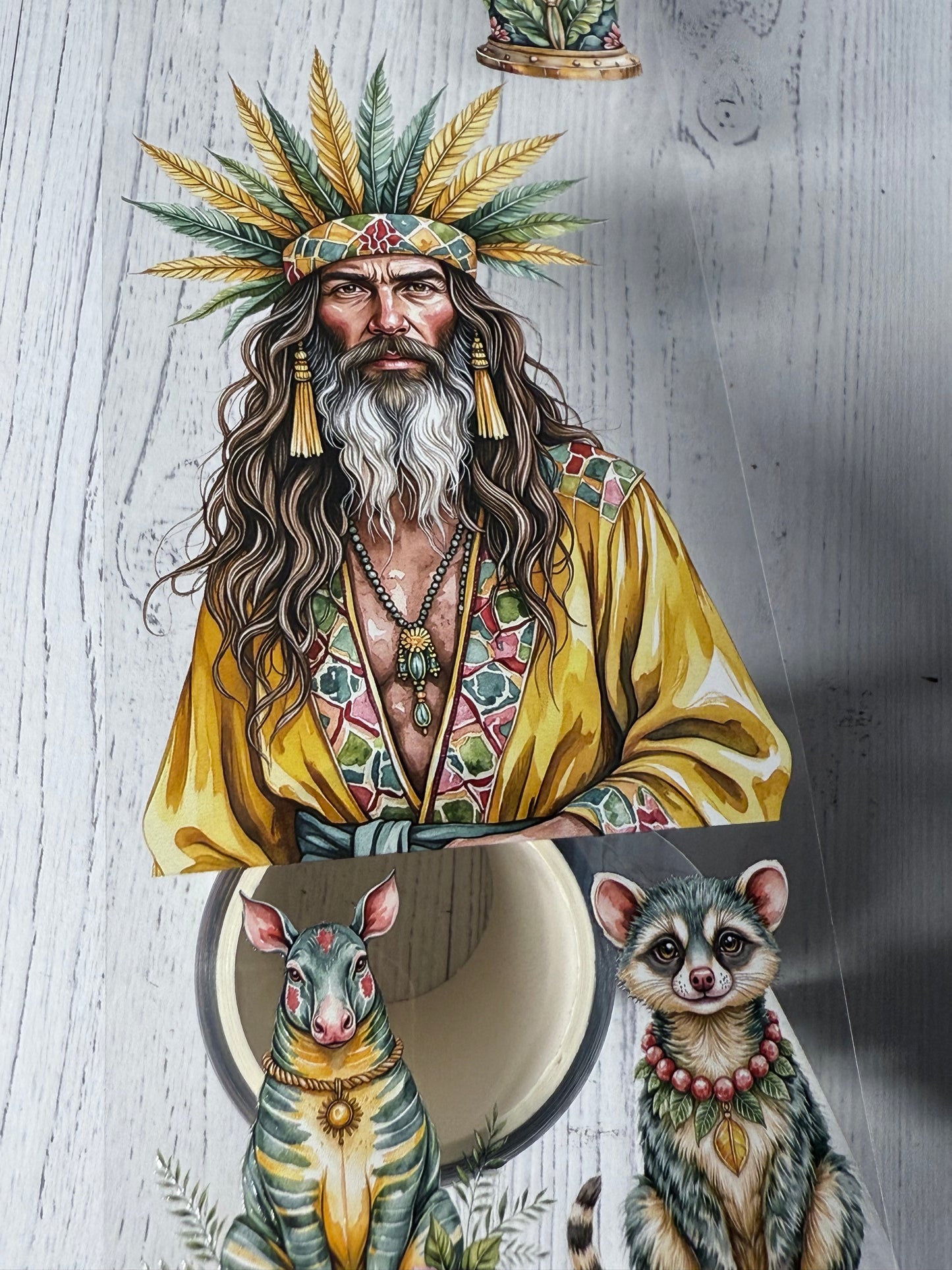 PET 3D raised Sun kissed savannah and Jungle wild island tape,one roll fashion, junk journal, scrapbooking,bullet journal, card making.