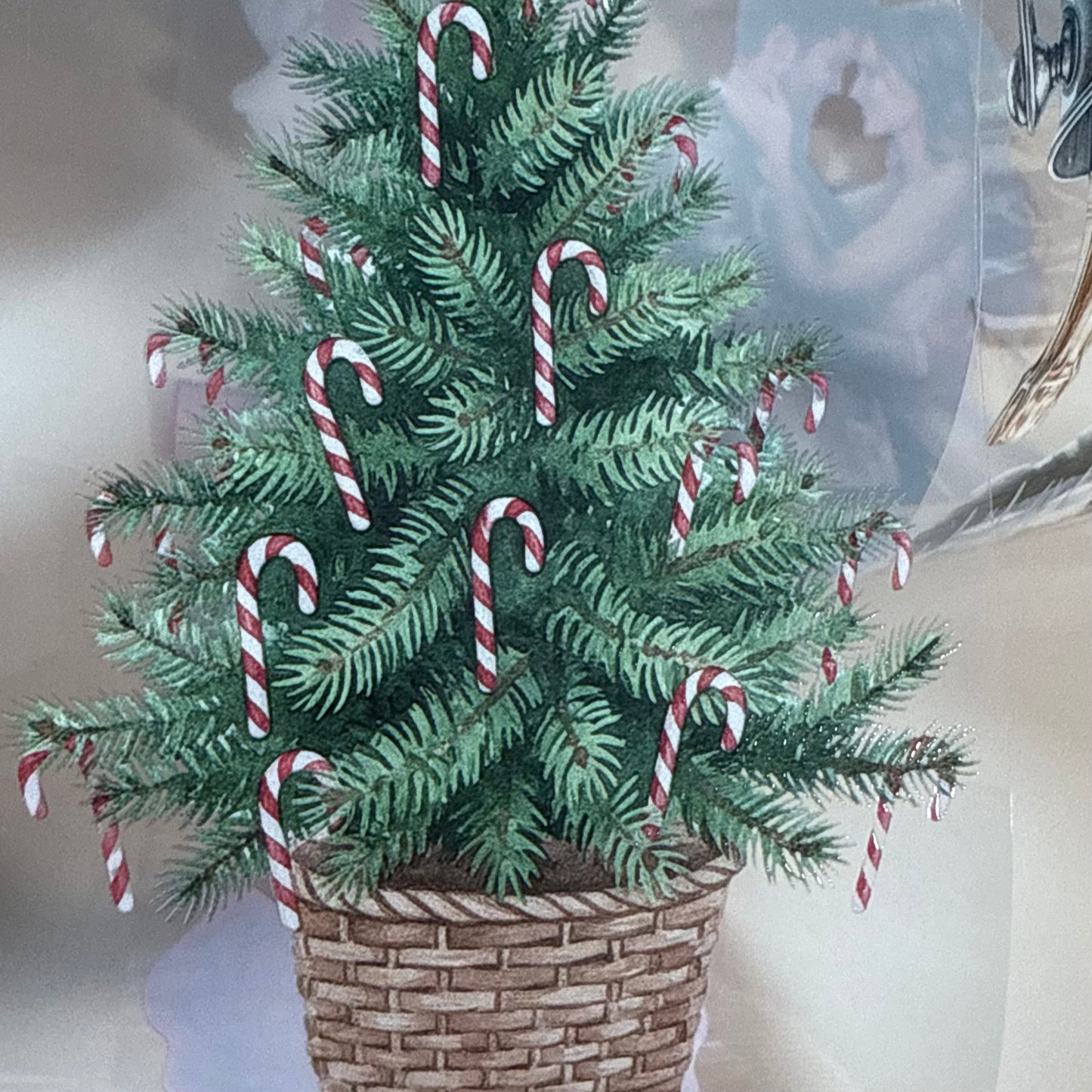 PET 3D raised Silver New Year and Candy Cane Lane tape,one roll fashion, junk journal, scrapbooking,bullet journal, card making.