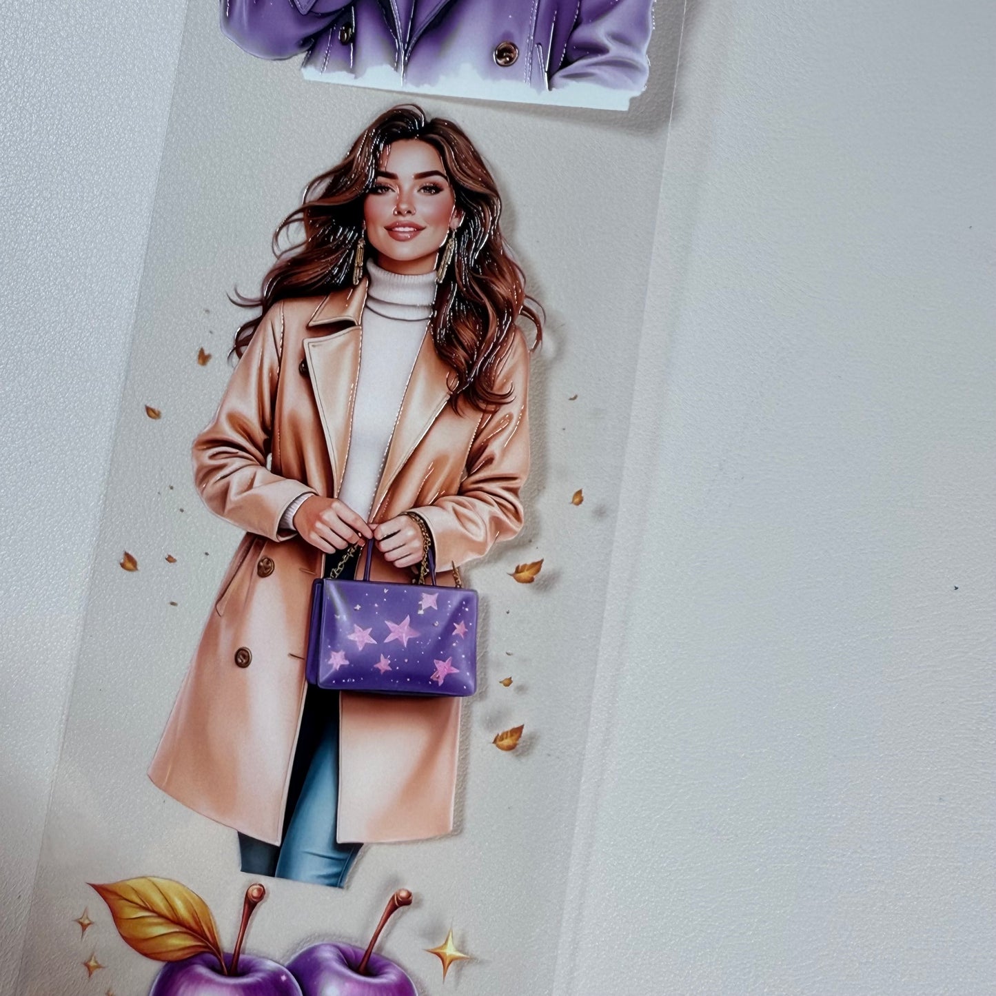 PET 3D raised Fall Leaves and Autumn Harvest tape,one roll fashion, junk journal, scrapbooking,bullet journal, card making.