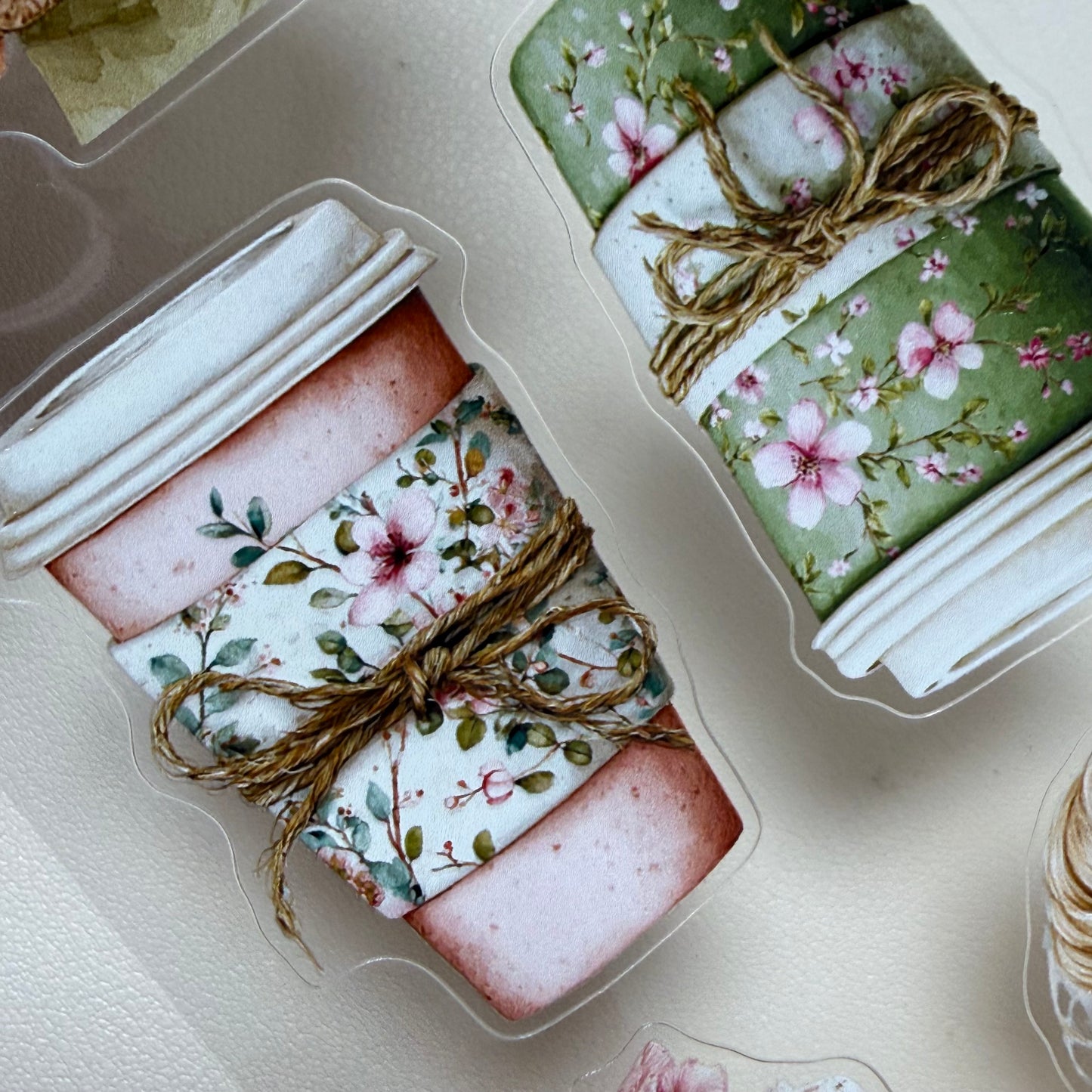 KISSCUT Rustic easter and Lavender Bouquet PET 3D raised tape,one roll fashion, junk journal, scrapbooking,bullet journal, card making.