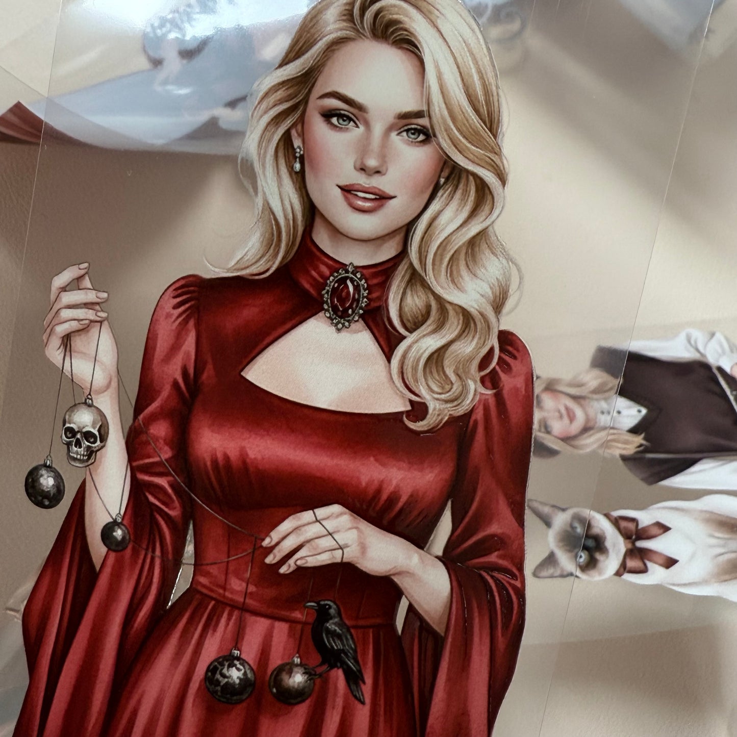 PET 3D raised Silent Yuletide and Light Academia Christmas tape,one roll fashion, junk journal, scrapbooking,bullet journal, card making.