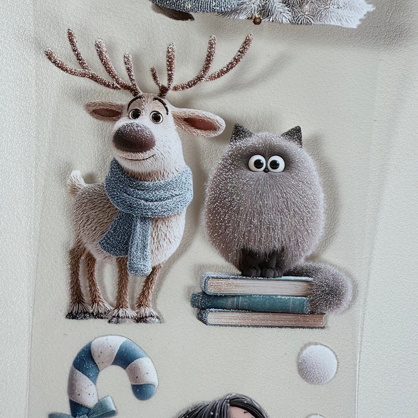 PET 3D raised Cozy Winter and Whimsical Fluffy Coffee tape,one roll fashion, junk journal, scrapbooking,bullet journal, card making.