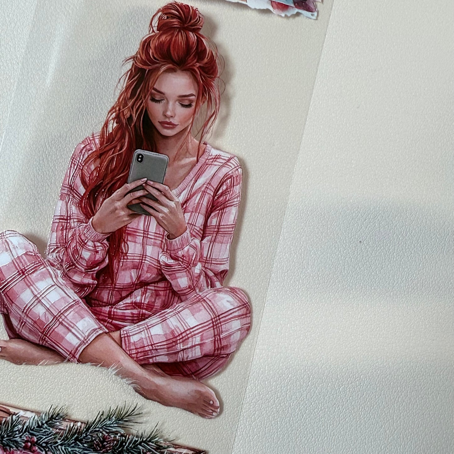 PET 3D raised Winter Wonderland and Blush Christmas tape,one roll fashion, junk journal, scrapbooking,bullet journal, card making.