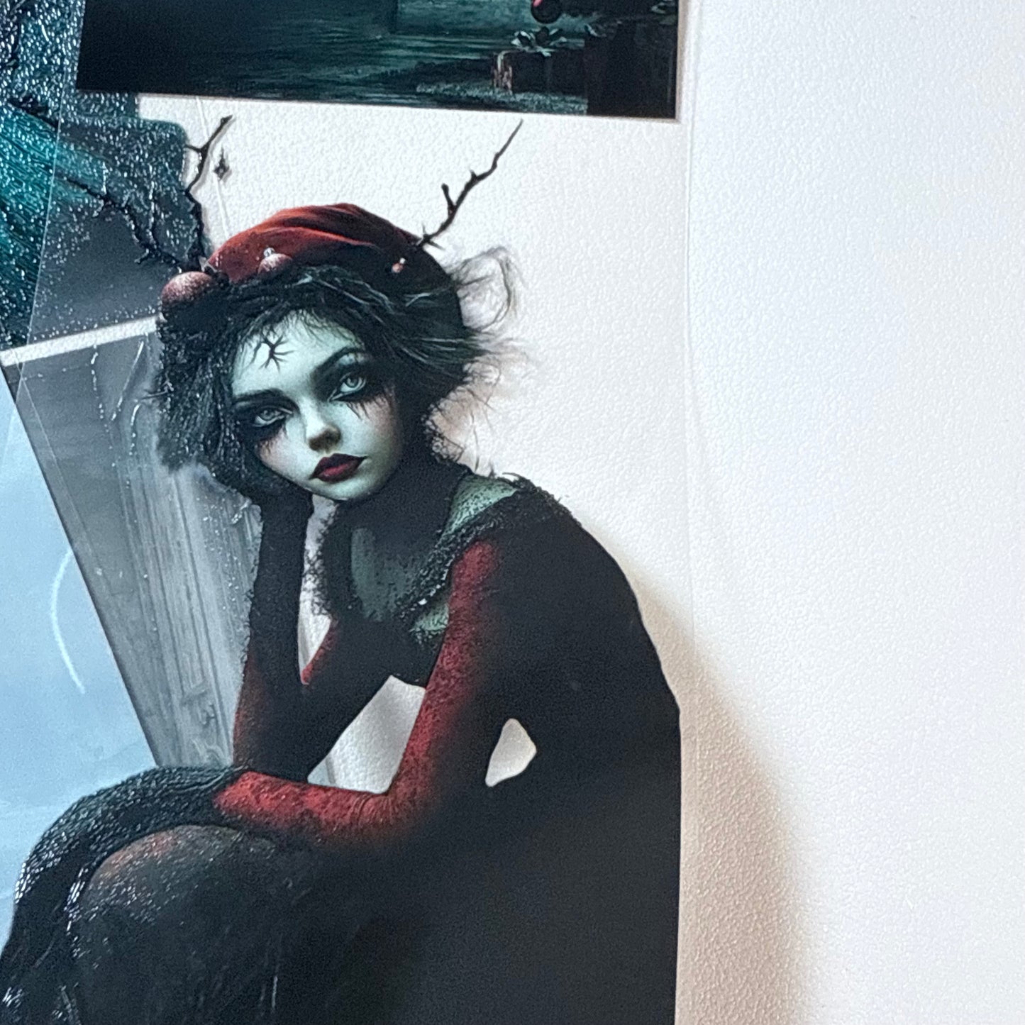 PET 3D raised Winter Woman and Goth Christmas tape,one roll fashion, junk journal, scrapbooking,bullet journal, card making.