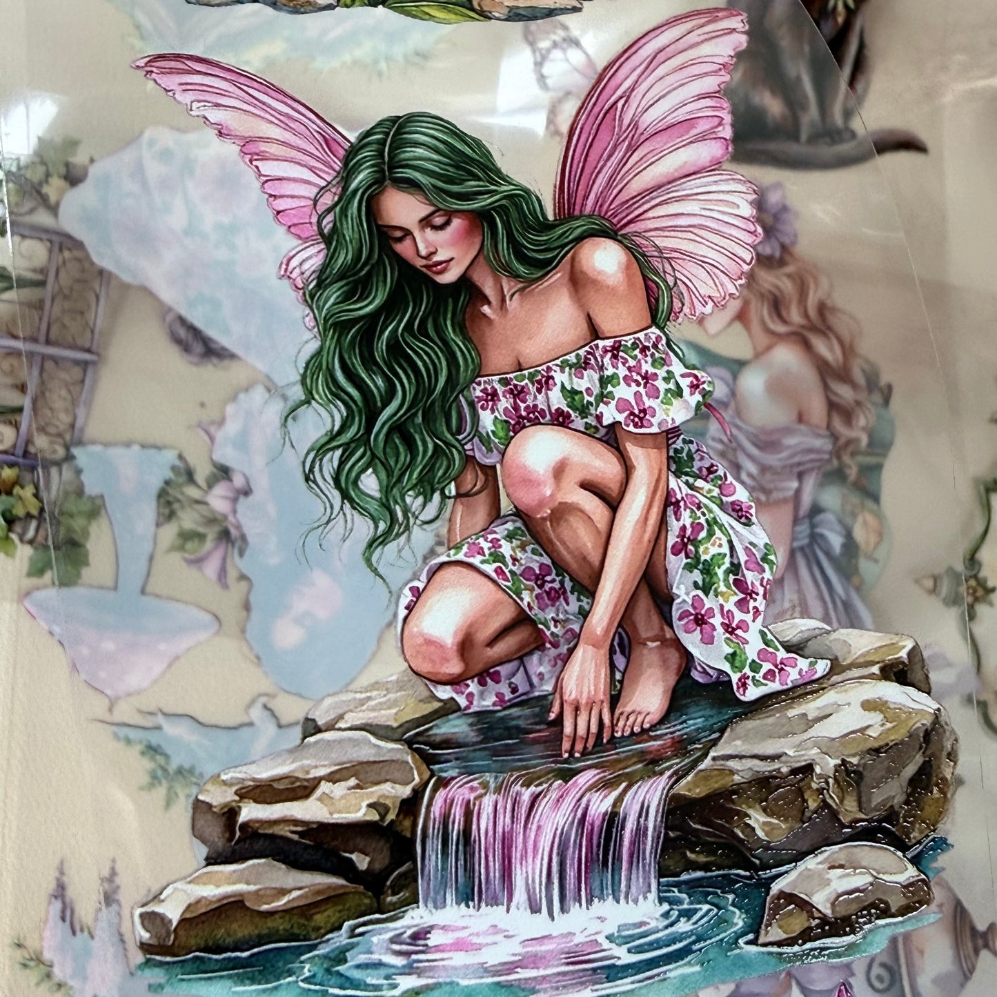 PET Iris and Ivy and  Fae Fairy Garden 3D raised tape,one roll fashion, junk journal, scrapbooking,bullet journal, card making.