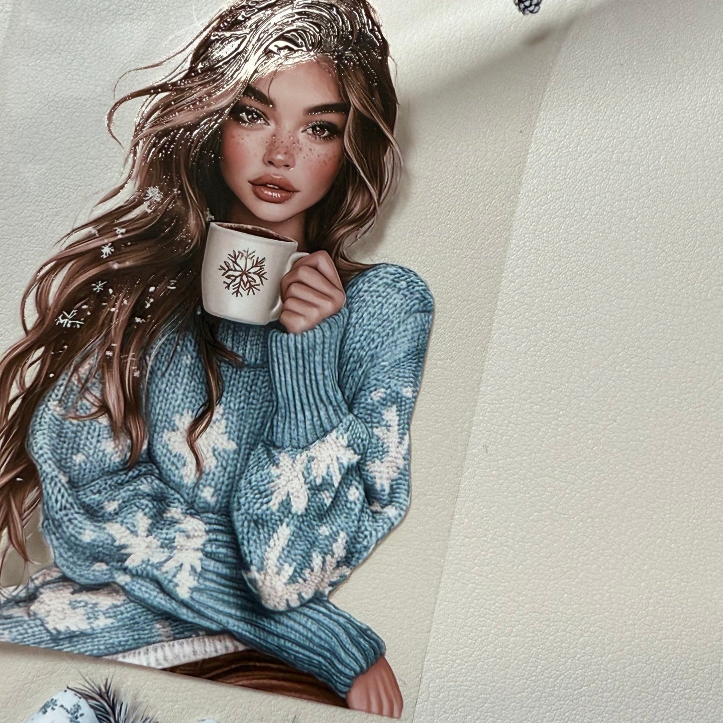 PET 3D raised Pink Winter and Winter Wishes tape,one roll fashion, junk journal, scrapbooking,bullet journal, card making.