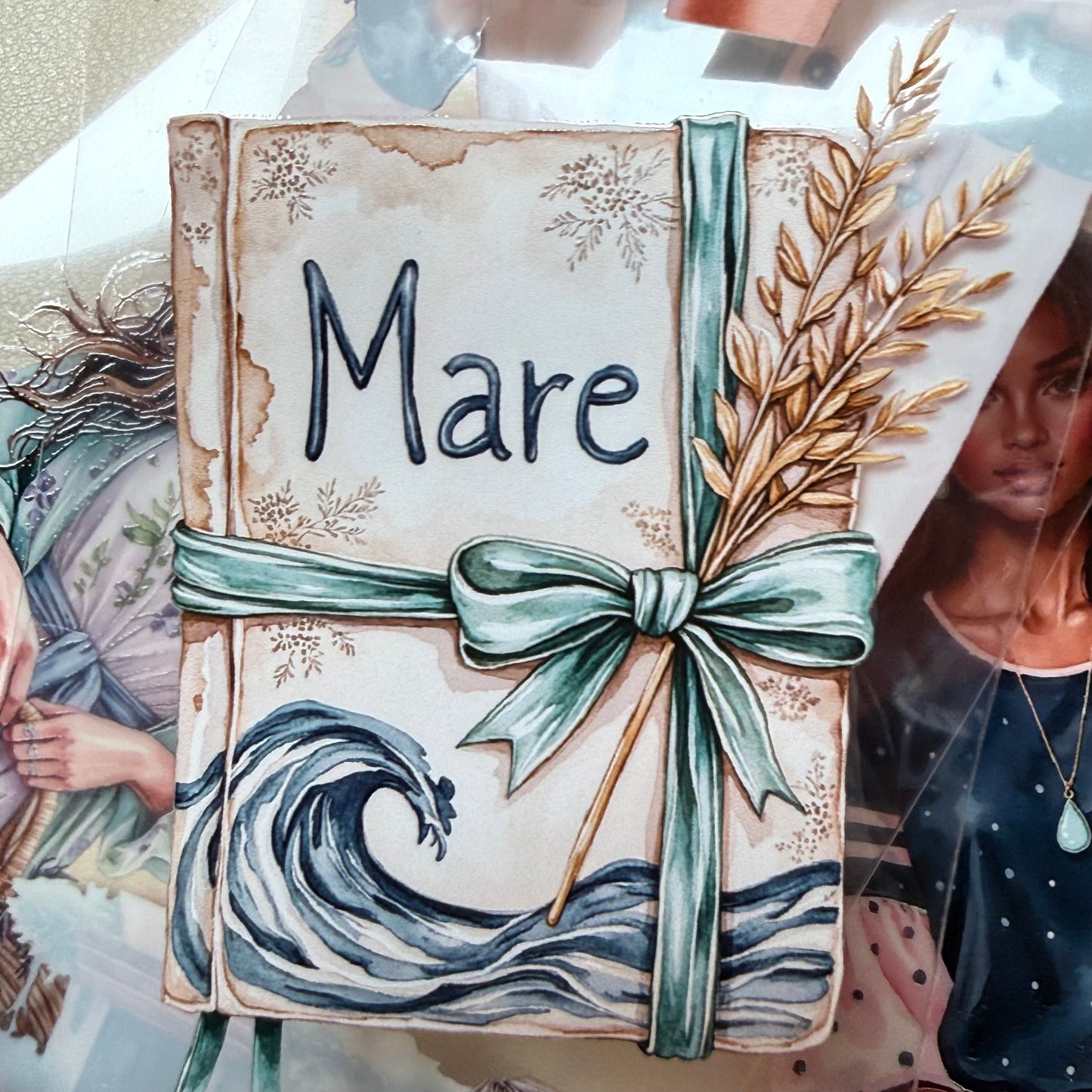Azure Raffia Reverie and Rainkissed Spring Street PET 3D raised tape,one roll fashion, junk journal, scrapbooking,bullet journal, card making.