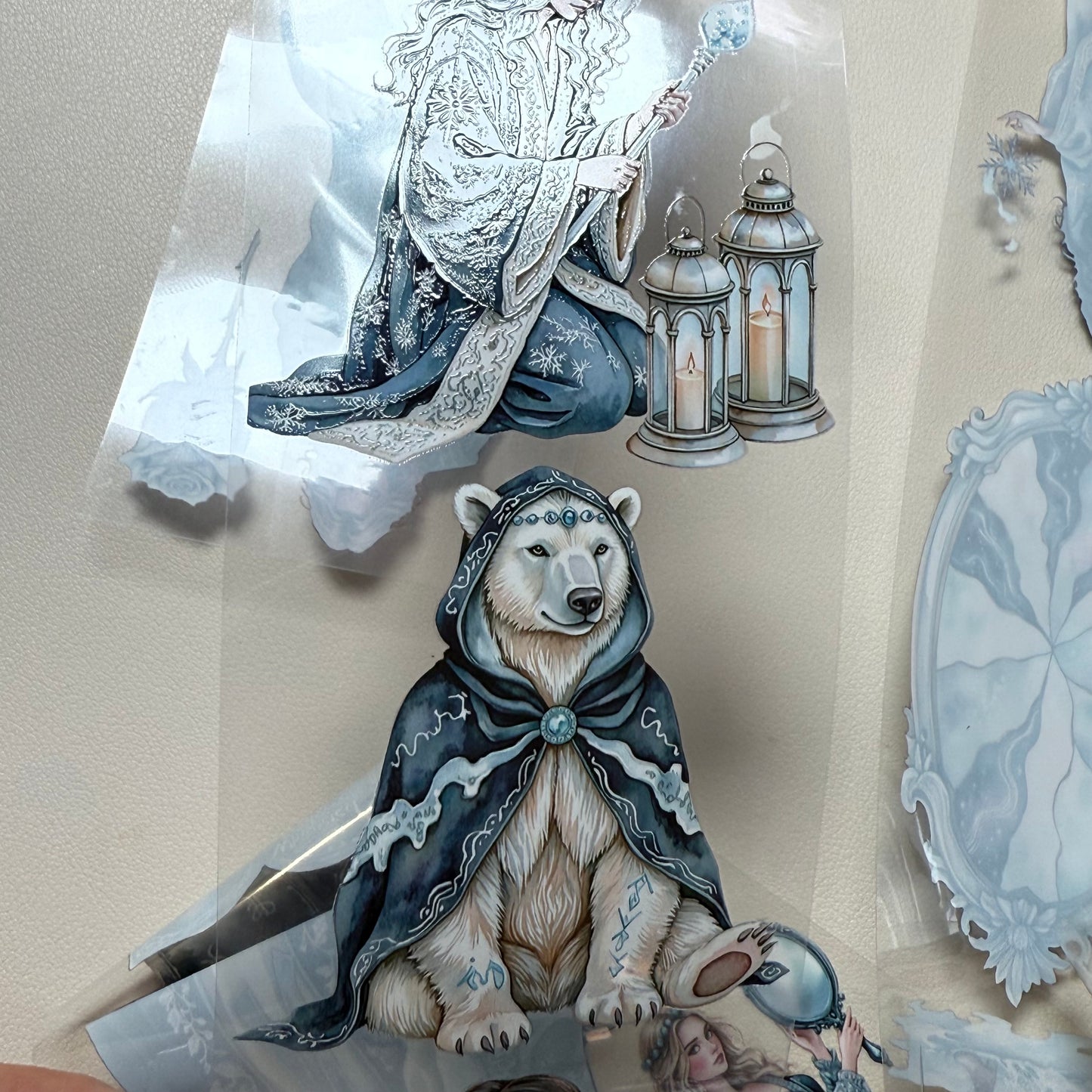 PET 3D raised Winter Mages and Silent Woods Apothecary tape,one roll fashion, junk journal, scrapbooking,bullet journal, card making.