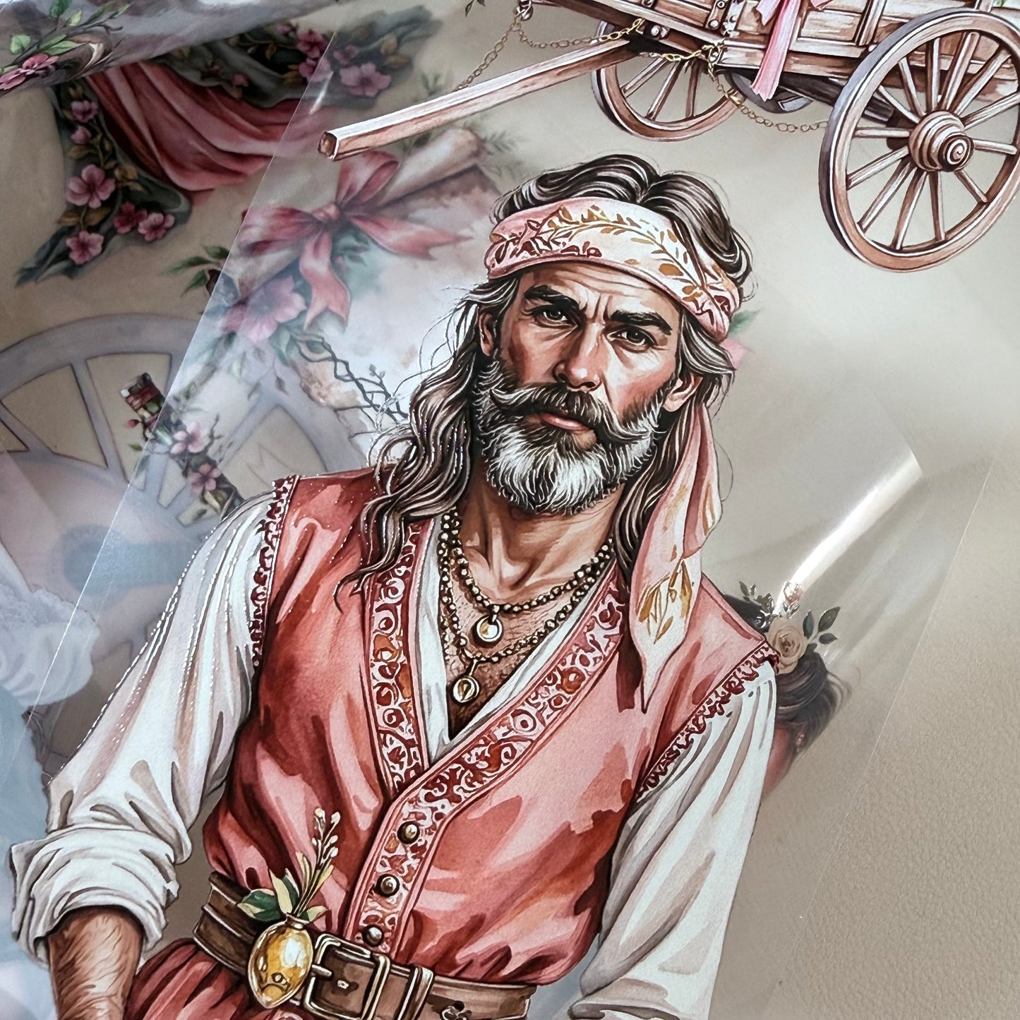 Sunstone Bohemian Caravan and  Elven Whispers PET 3D raised tape,one roll fashion, junk journal, scrapbooking,bullet journal, card making.