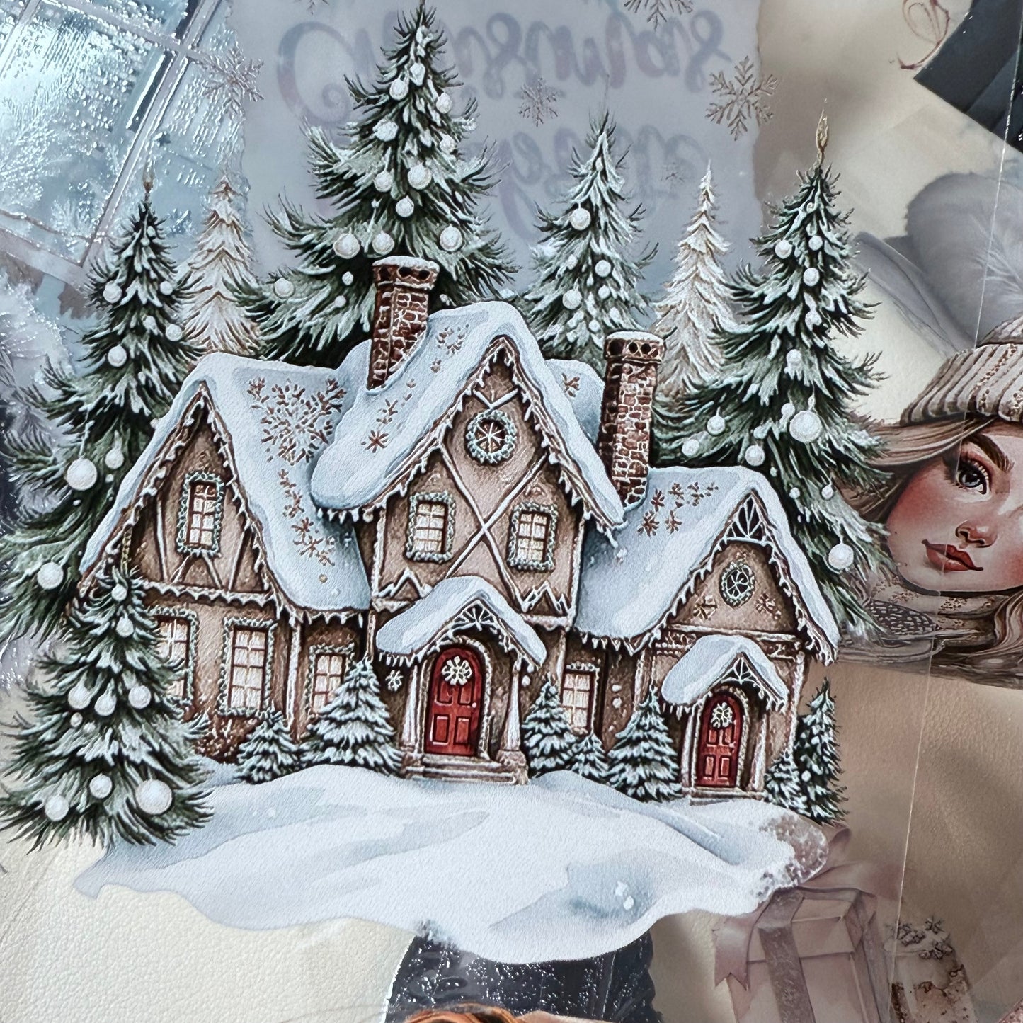 PET 3D raised Modern Christmas in the City and Festive Wonderland tape,one roll fashion, junk journal, scrapbooking,bullet journal, card making.