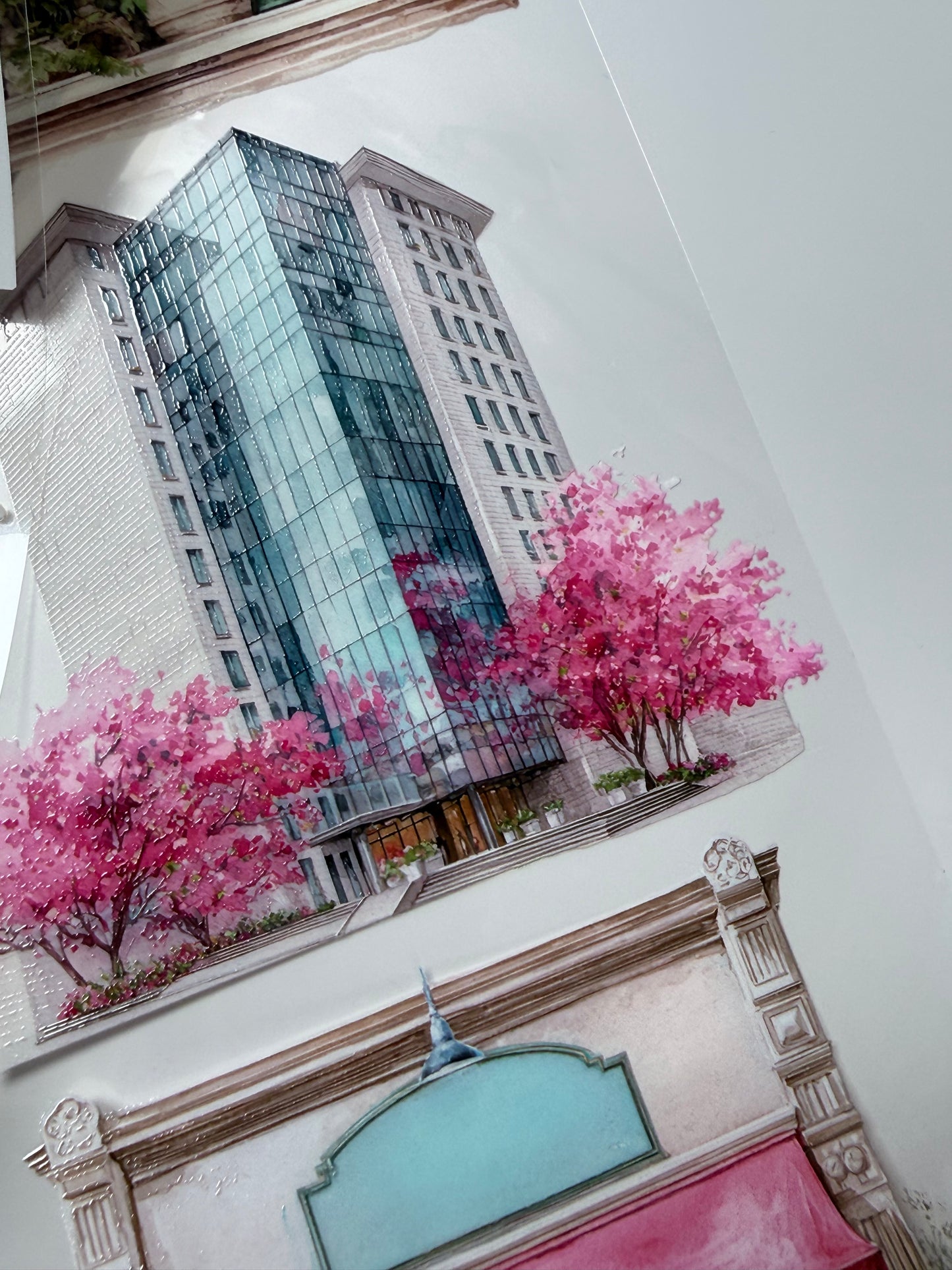 PET 3D raised Summer/Spring in the city Landscape tape