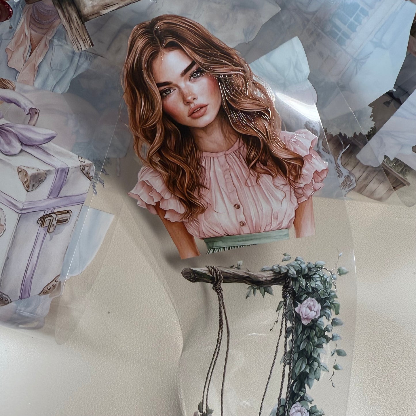 PET 3D raised Petal Haven and Breezy Blooms tape,one roll fashion, junk journal, scrapbooking,bullet journal, card making.