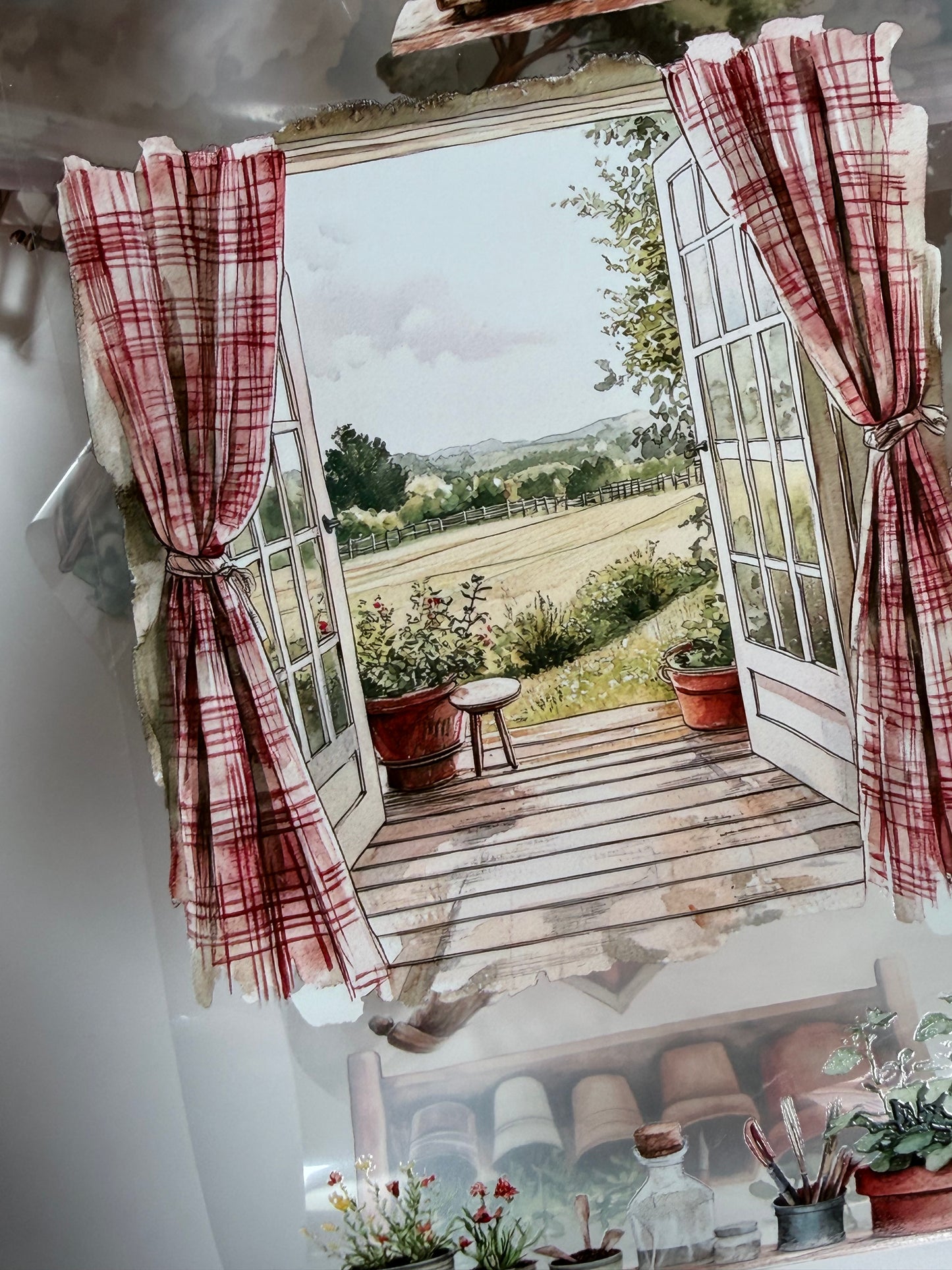 PET 3D raised Summer farm Landscape tape
