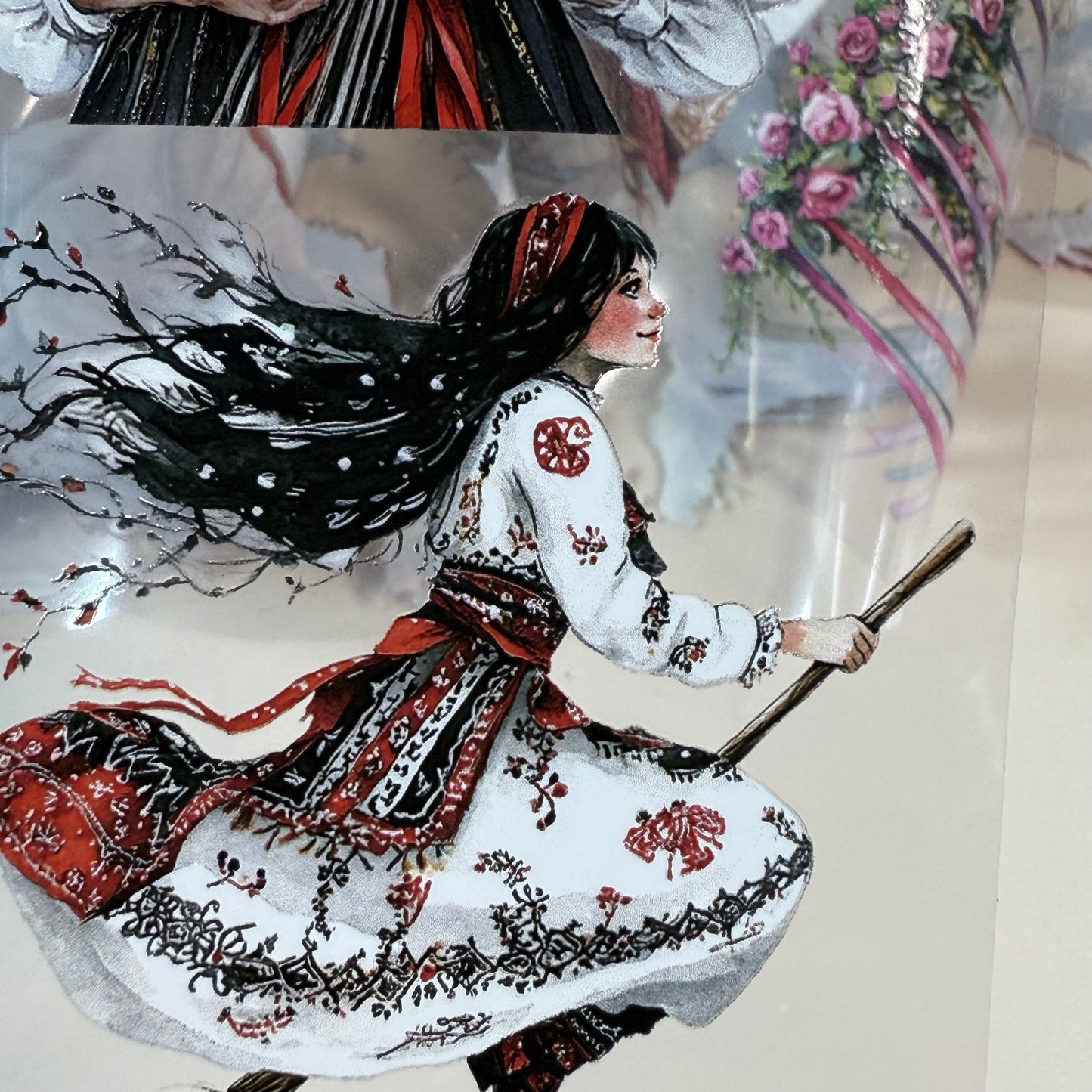 PET 3D raised Slavic Witch and Beltane day tape,one roll fashion, junk journal, scrapbooking,bullet journal, card making.