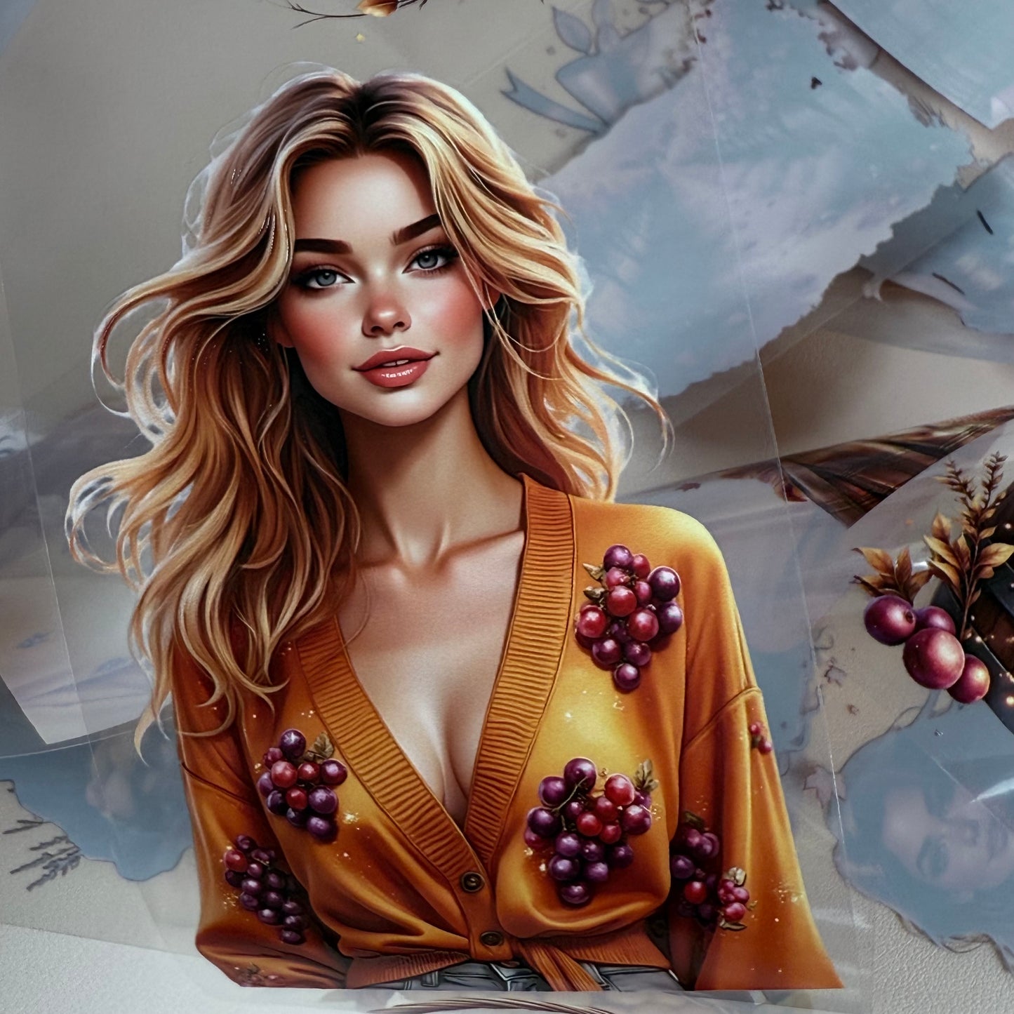 PET 3D raised Autumn Enchantment and Vineyard tape,one roll fashion, junk journal, scrapbooking,bullet journal, card making.