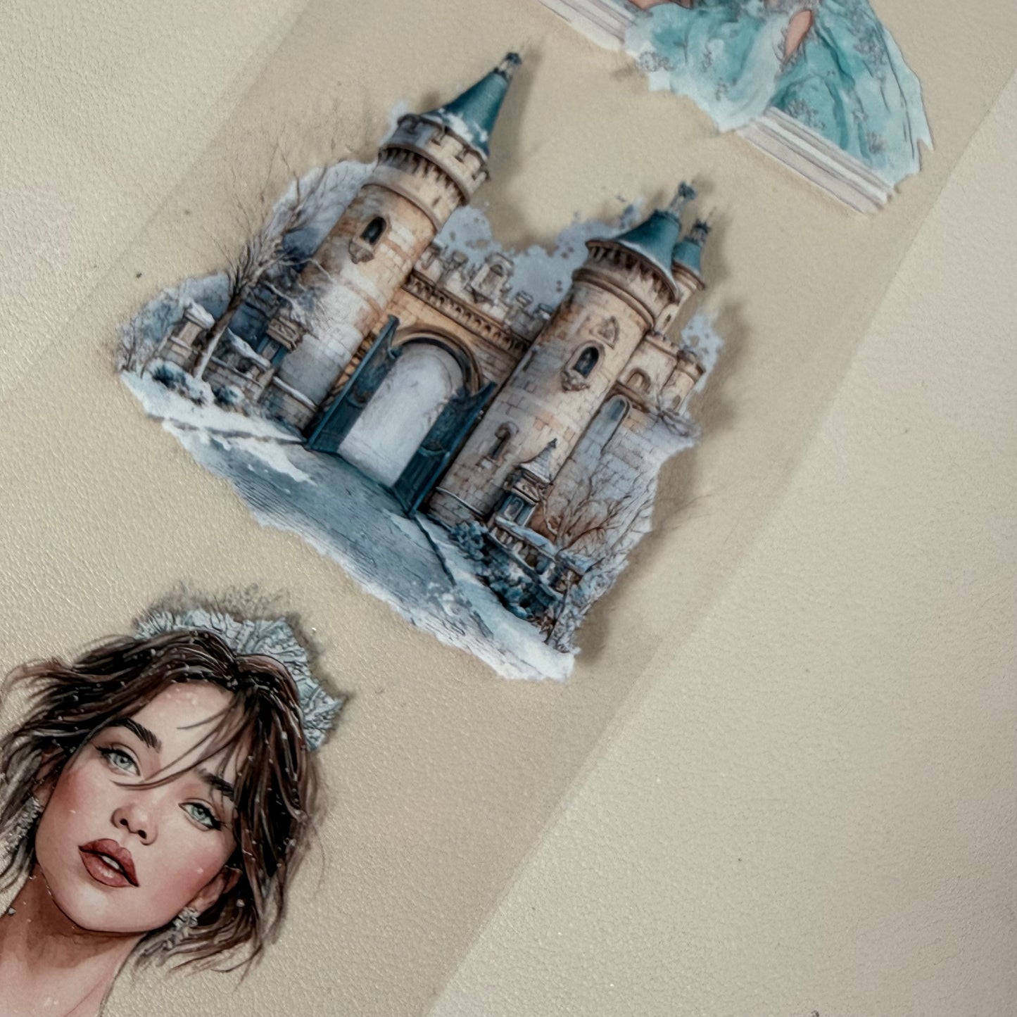 Ice Princess and Dark Gothic Garden PET 3D raised tape,one roll fashion, junk journal, scrapbooking,bullet journal, card making.