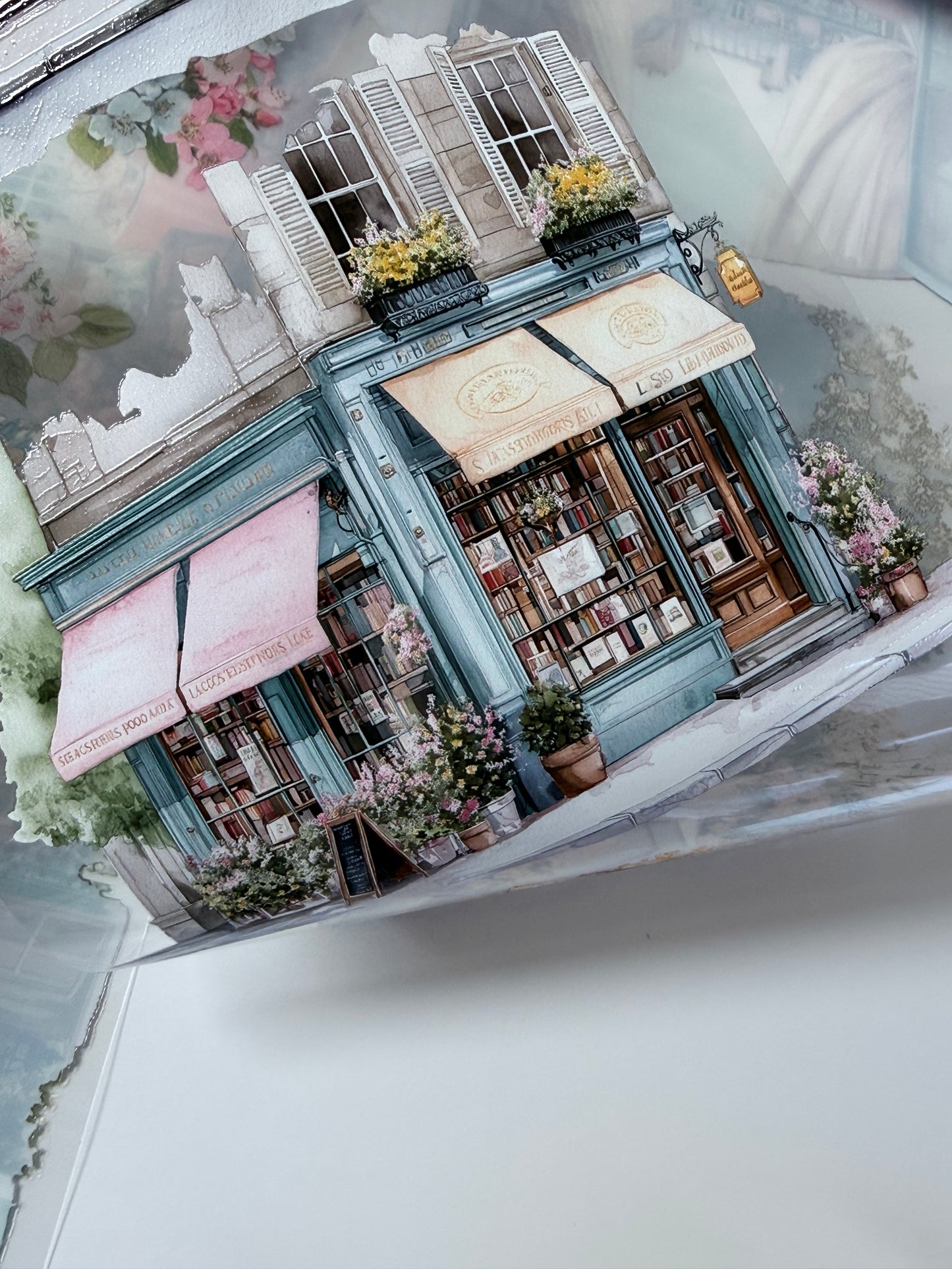 PET 3D raised Spring Landscape 7 tape,one roll fashion, junk journal, scrapbooking,bullet journal, card making.