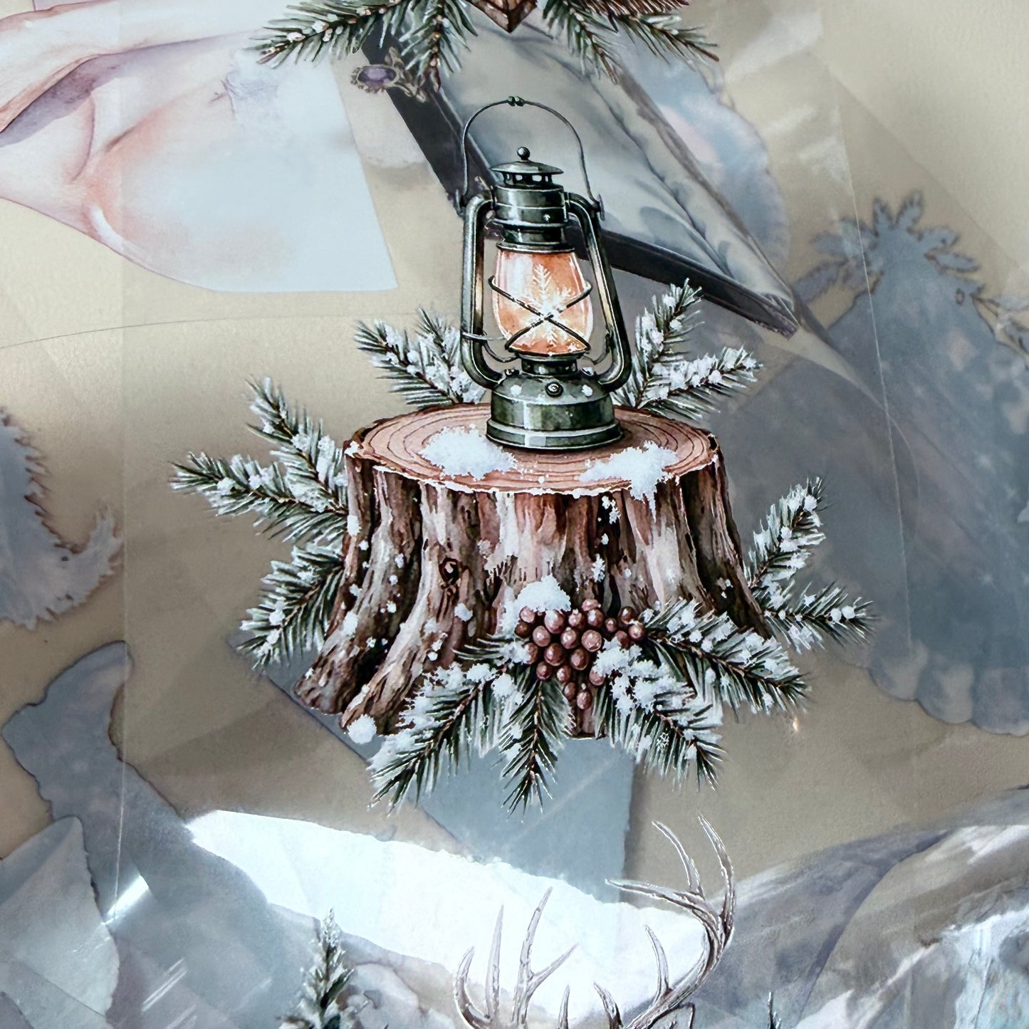 Frozen Masquerade Ball and  Frosted Woodland PET 3D raised tape,one roll fashion, junk journal, scrapbooking,bullet journal, card making.