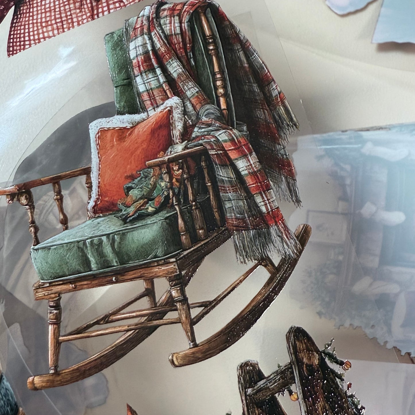 PET 3D raised Winter Hygge and Christmas Cottage tape,one roll fashion, junk journal, scrapbooking,bullet journal, card making.