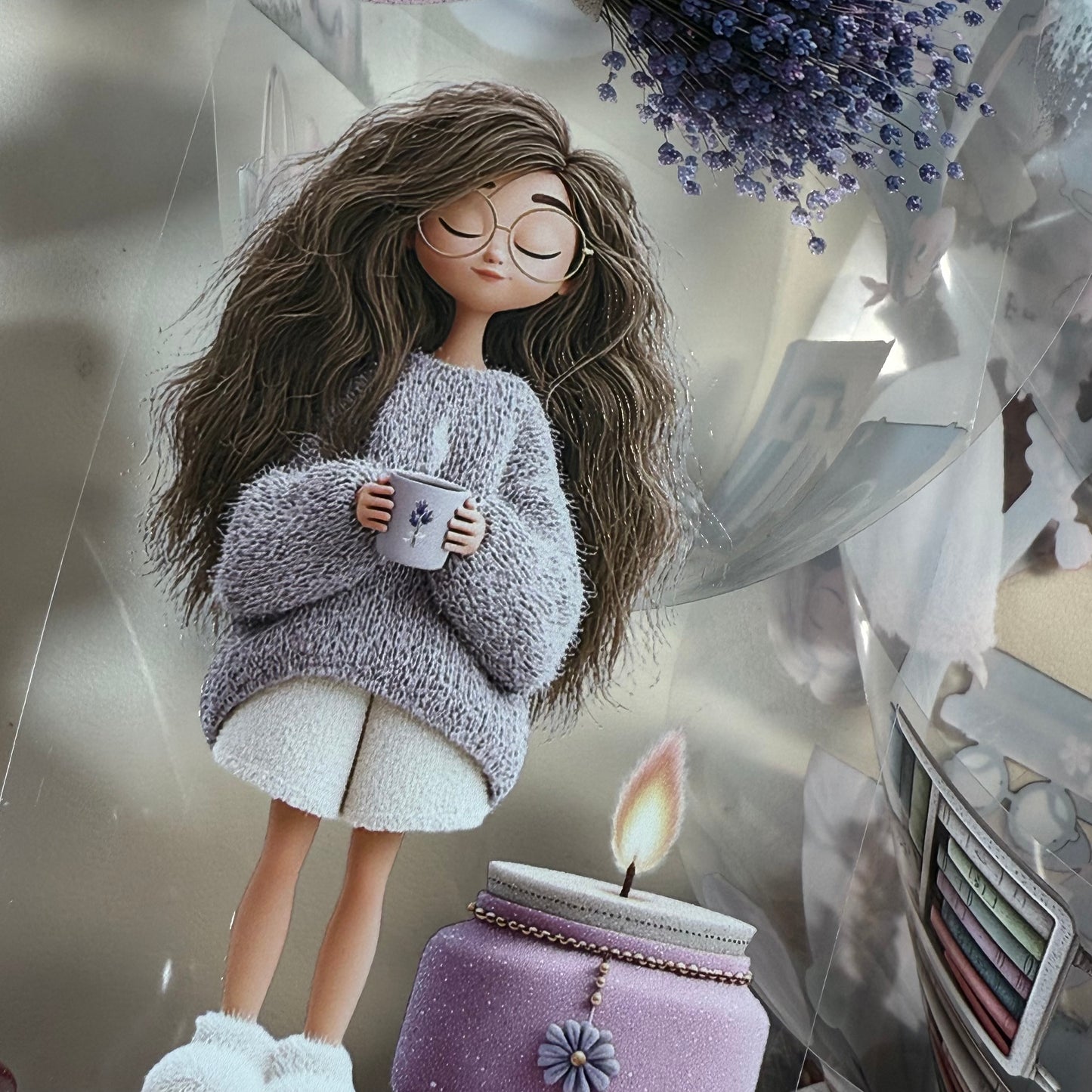 PET 3D raised Girls Planner and Whimsical Reading tape,one roll fashion, junk journal, scrapbooking,bullet journal, card making.