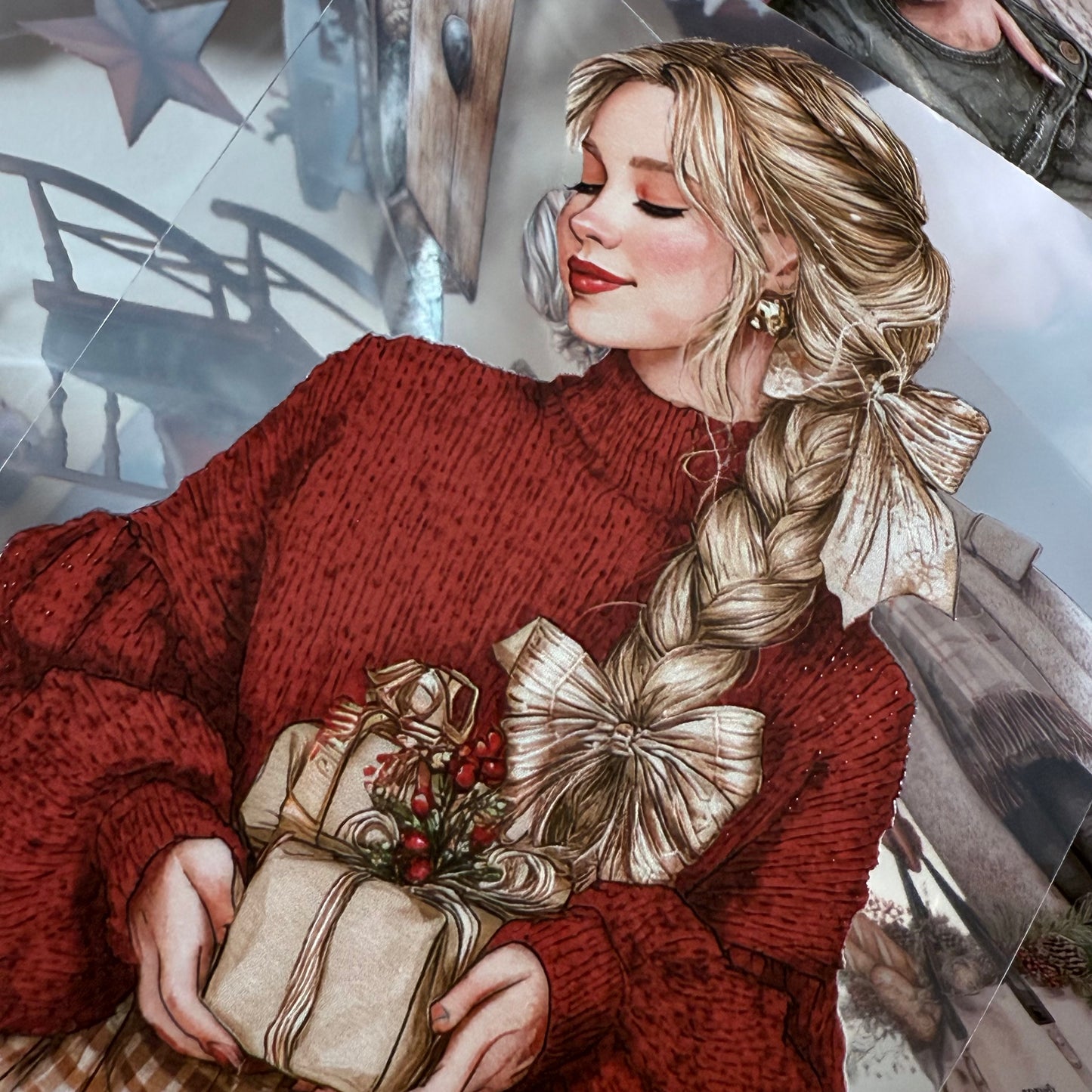 PET 3D raised Winter Hygge and Christmas Cottage tape,one roll fashion, junk journal, scrapbooking,bullet journal, card making.