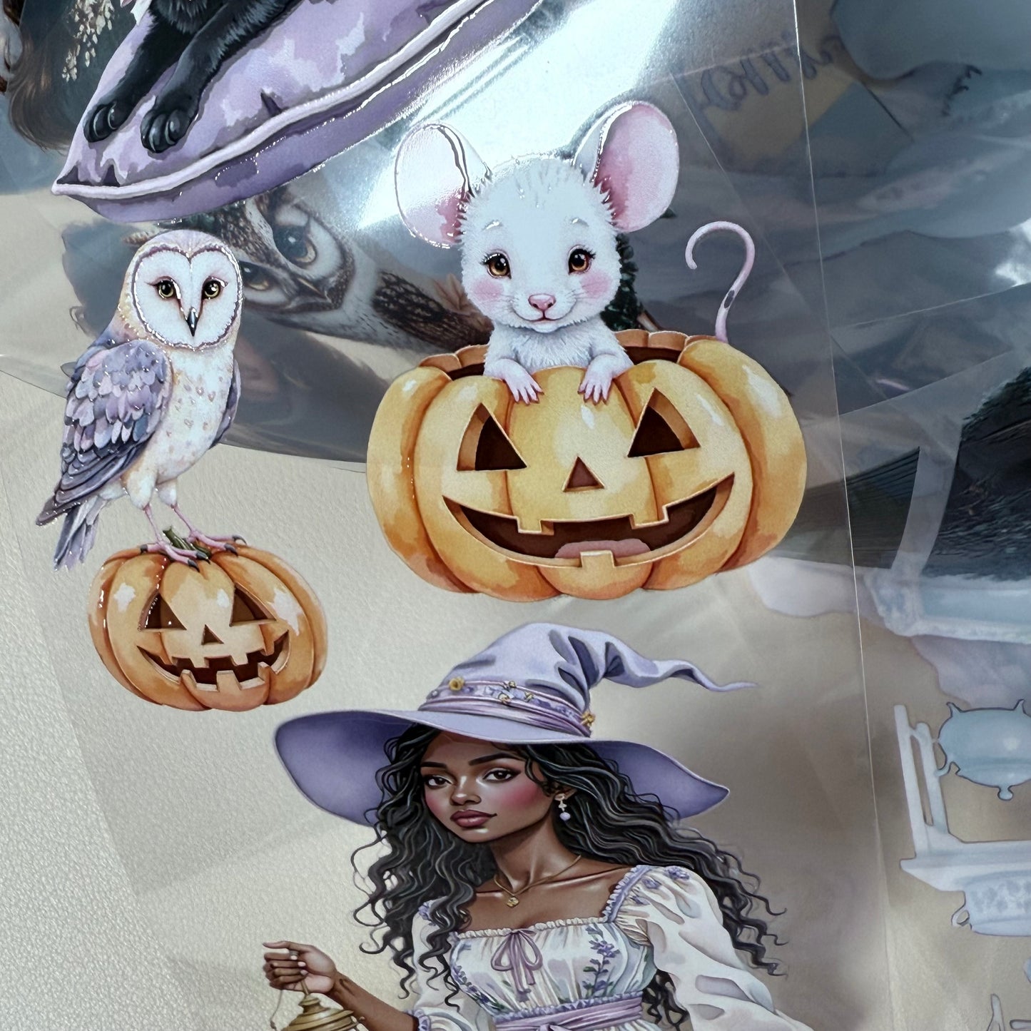 PET 3D raised Lavender Spells and Mystical Garden tape,one roll fashion, junk journal, scrapbooking,bullet journal, card making.