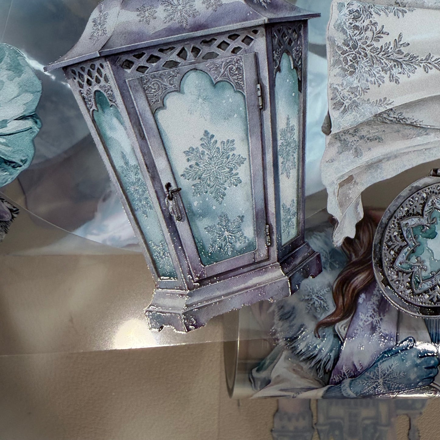 PET 3D raised Blue Pastel Winter and Frosted Whispers tape,one roll fashion, junk journal, scrapbooking,bullet journal, card making.