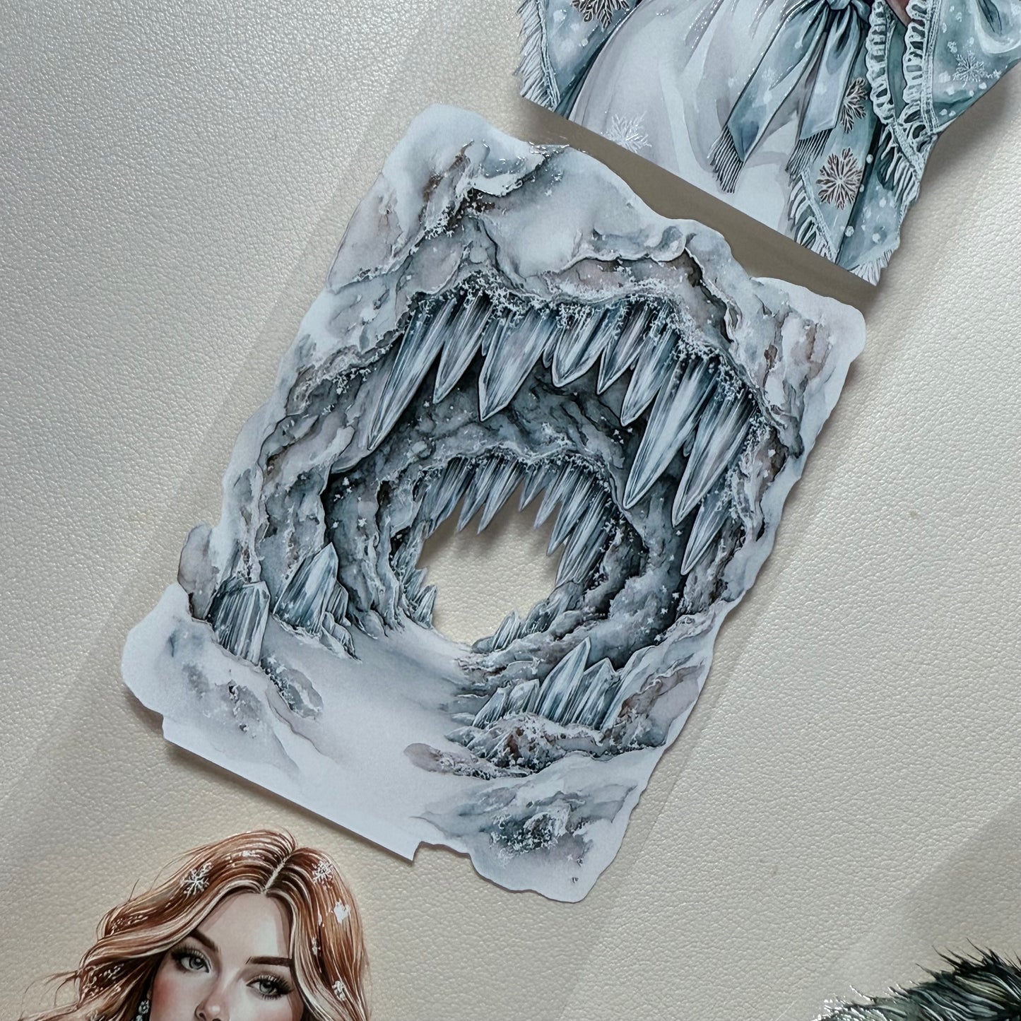 PET 3D raised Frozen Wilderness and Emberwood Tales of Fire and Ice tape,one roll fashion, junk journal, scrapbooking,bullet journal, card making.