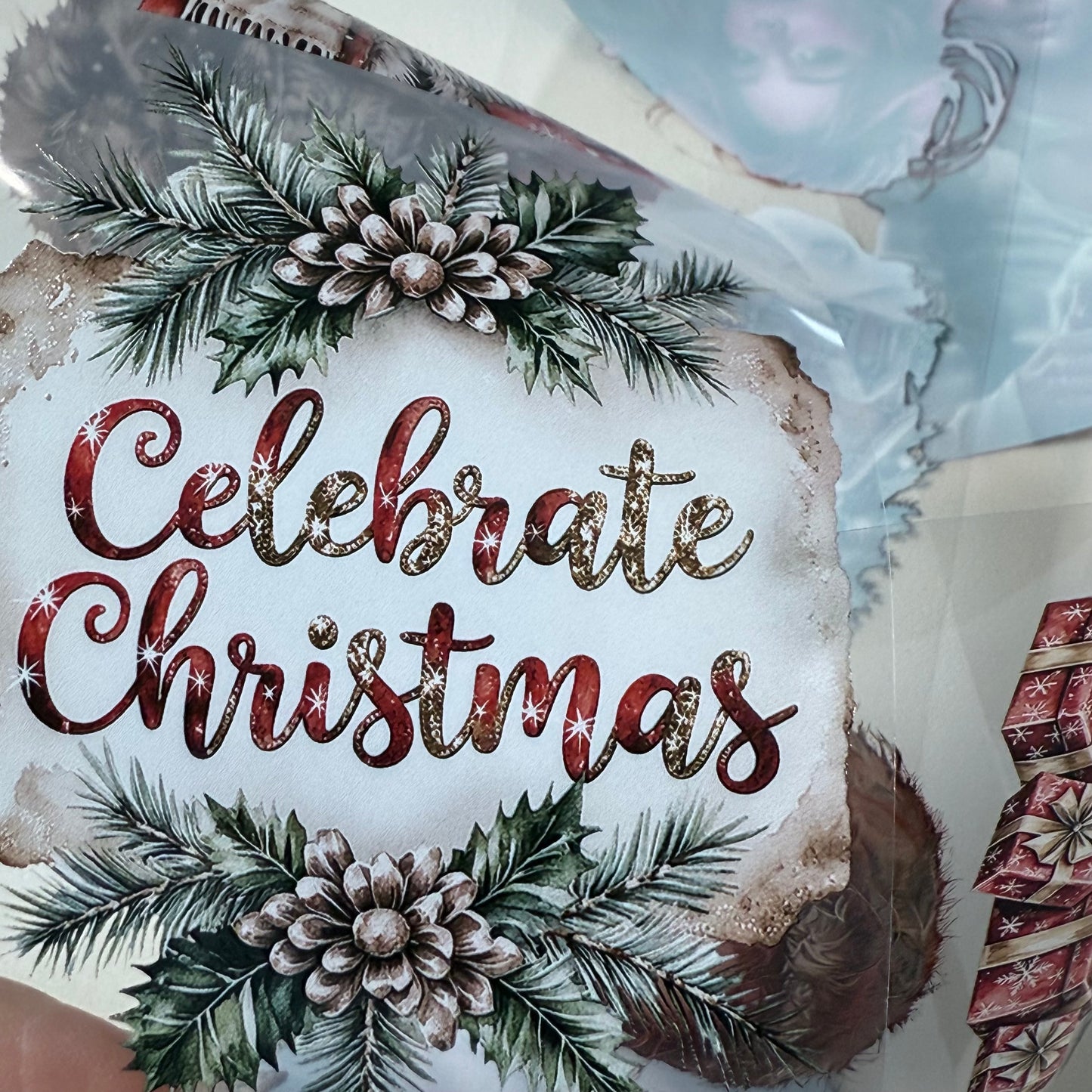 PET 3D raised Modern Christmas in the City and Festive Wonderland tape,one roll fashion, junk journal, scrapbooking,bullet journal, card making.