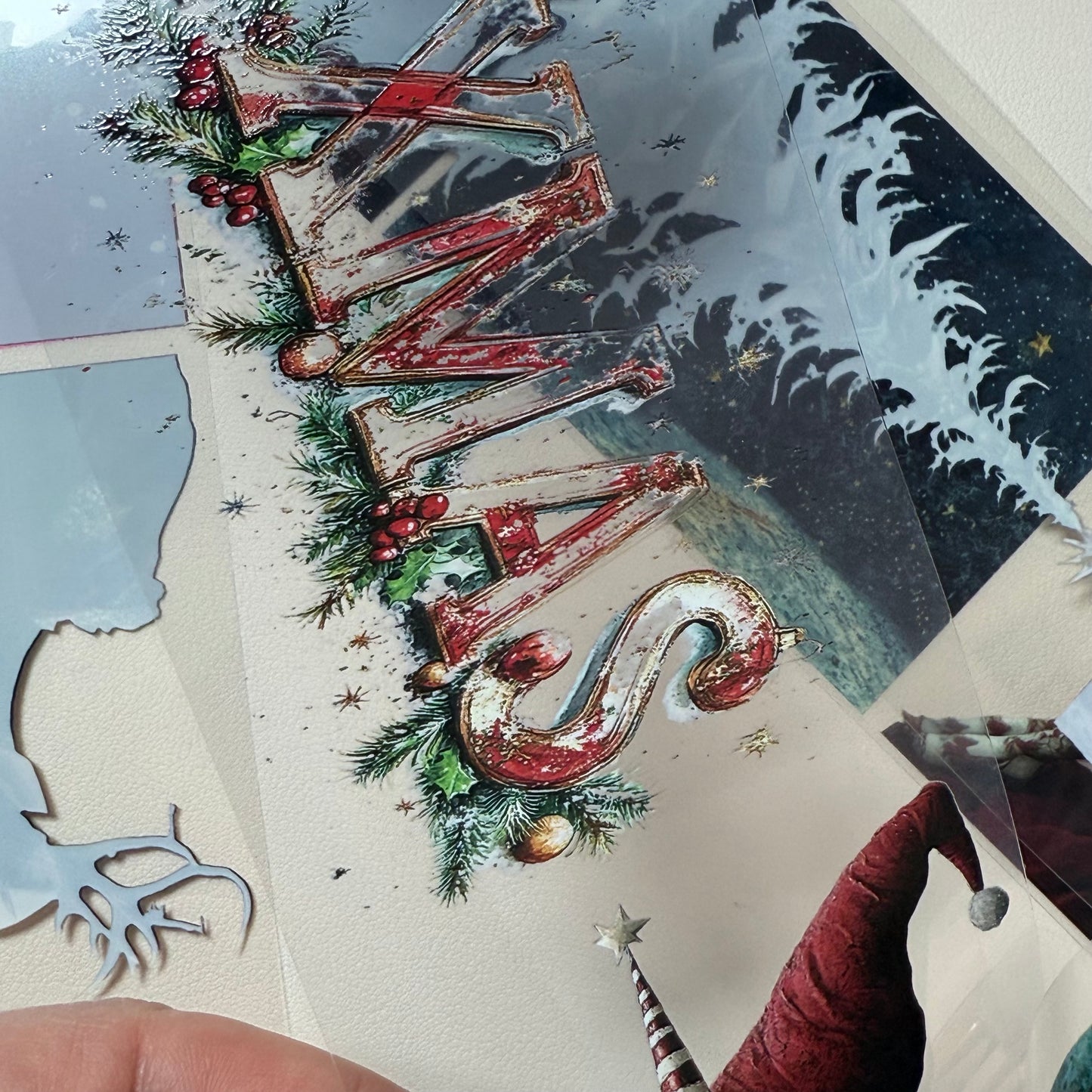 PET 3D raised Winter Girls and Fantasy Christmas tape,one roll fashion, junk journal, scrapbooking,bullet journal, card making.