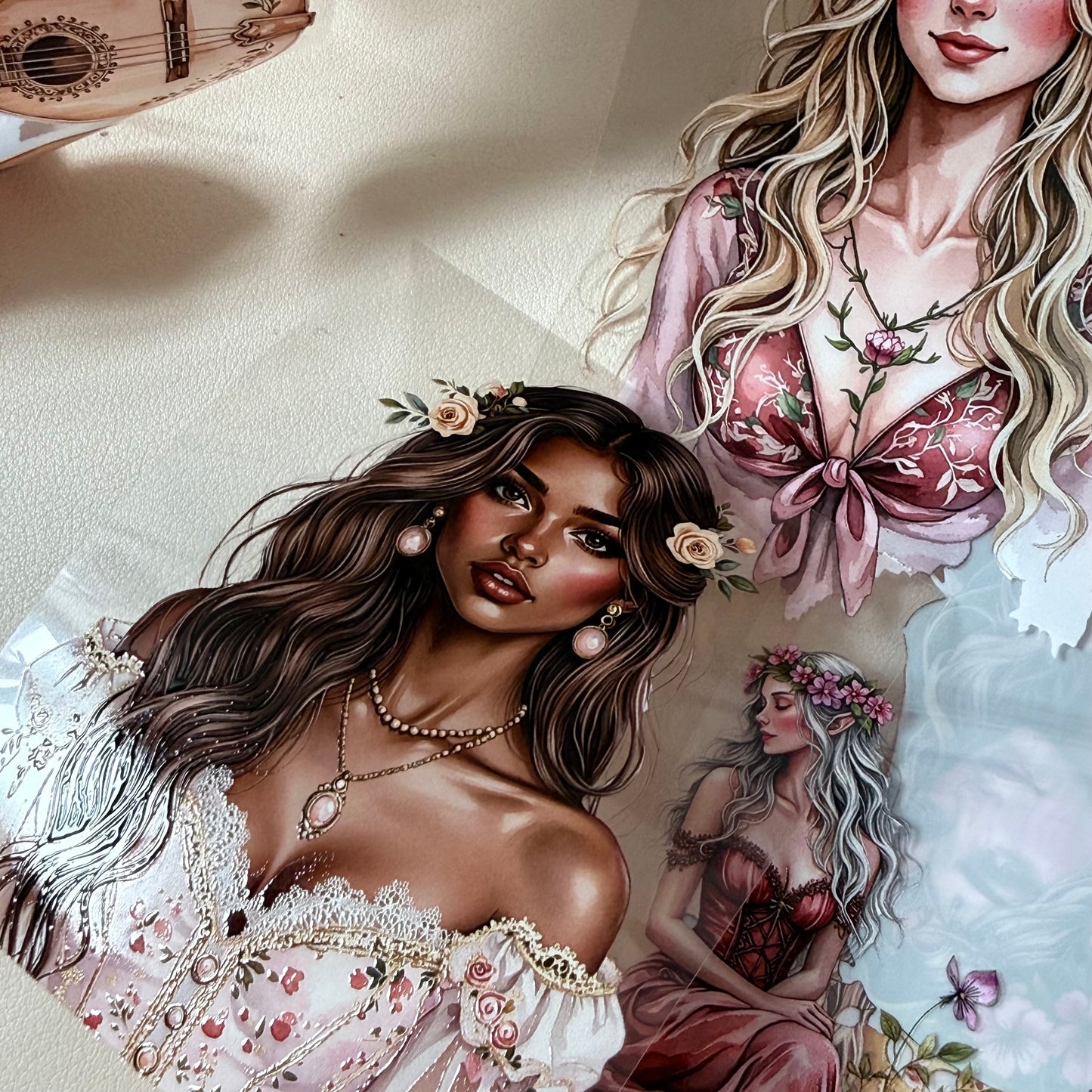 Sunstone Bohemian Caravan and  Elven Whispers PET 3D raised tape,one roll fashion, junk journal, scrapbooking,bullet journal, card making.