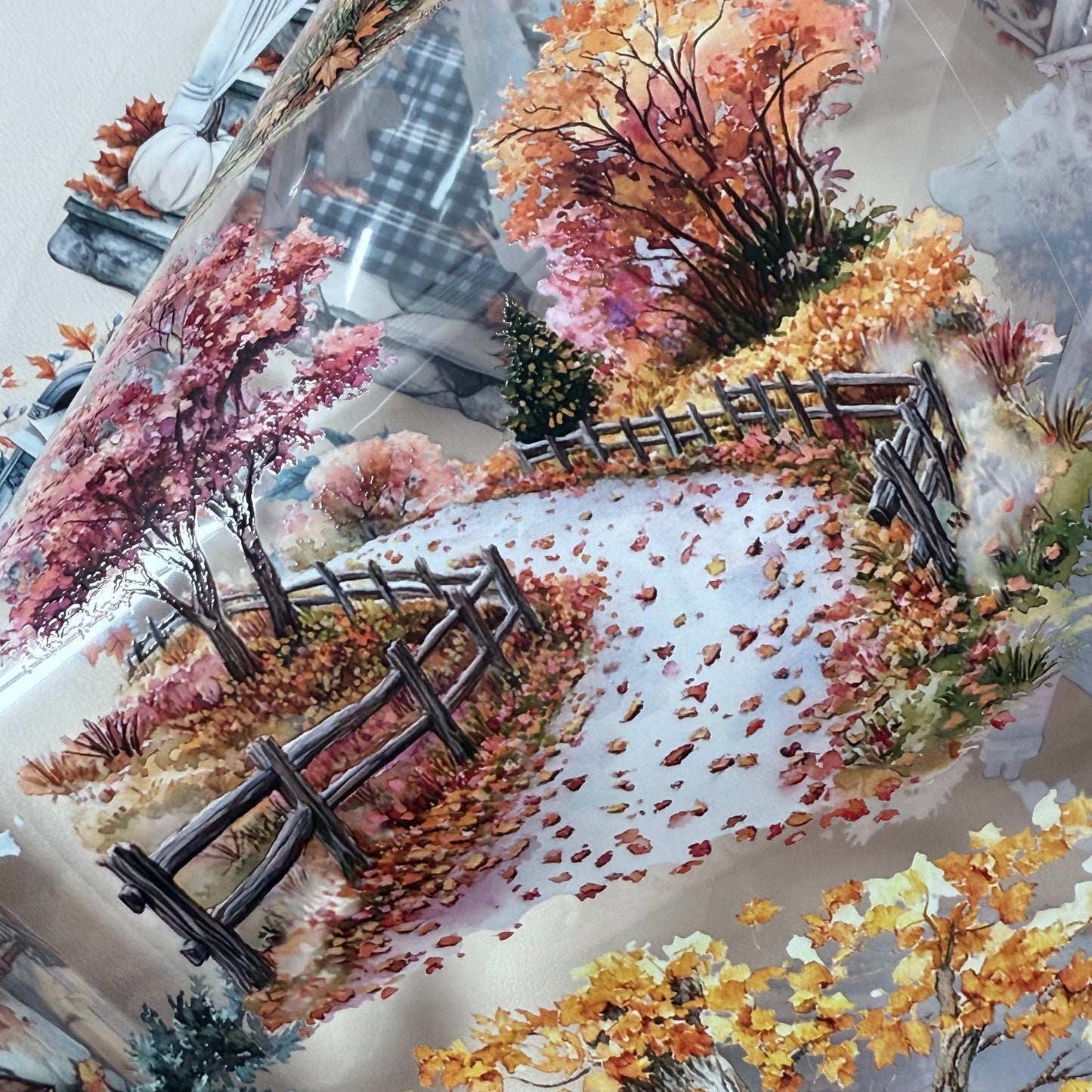 PET 3D raised Landscape 5  tape,one roll fashion, junk journal, scrapbooking,bullet journal, card making.