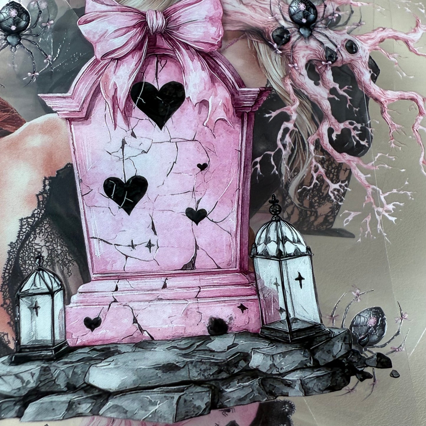 PET 3D raised Bows and Boos and Coquette Coven tape,one roll fashion, junk journal, scrapbooking,bullet journal, card making.