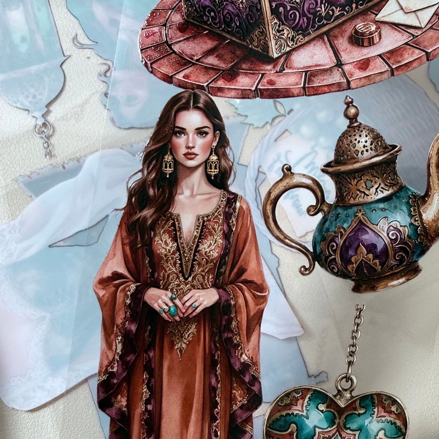 Kasbah Heart Bazaar and Tuscan Vineyard Promises PET 3D raised tape,one roll fashion, junk journal, scrapbooking,bullet journal, card making.
