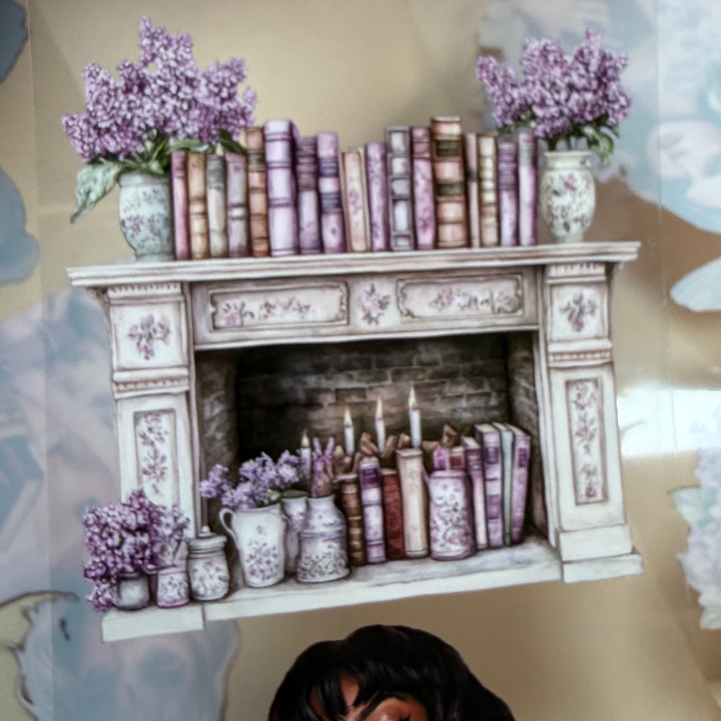 Haunted Bookstore and Lilac Library PET 3D raised tape,one roll fashion, junk journal, scrapbooking,bullet journal, card making.