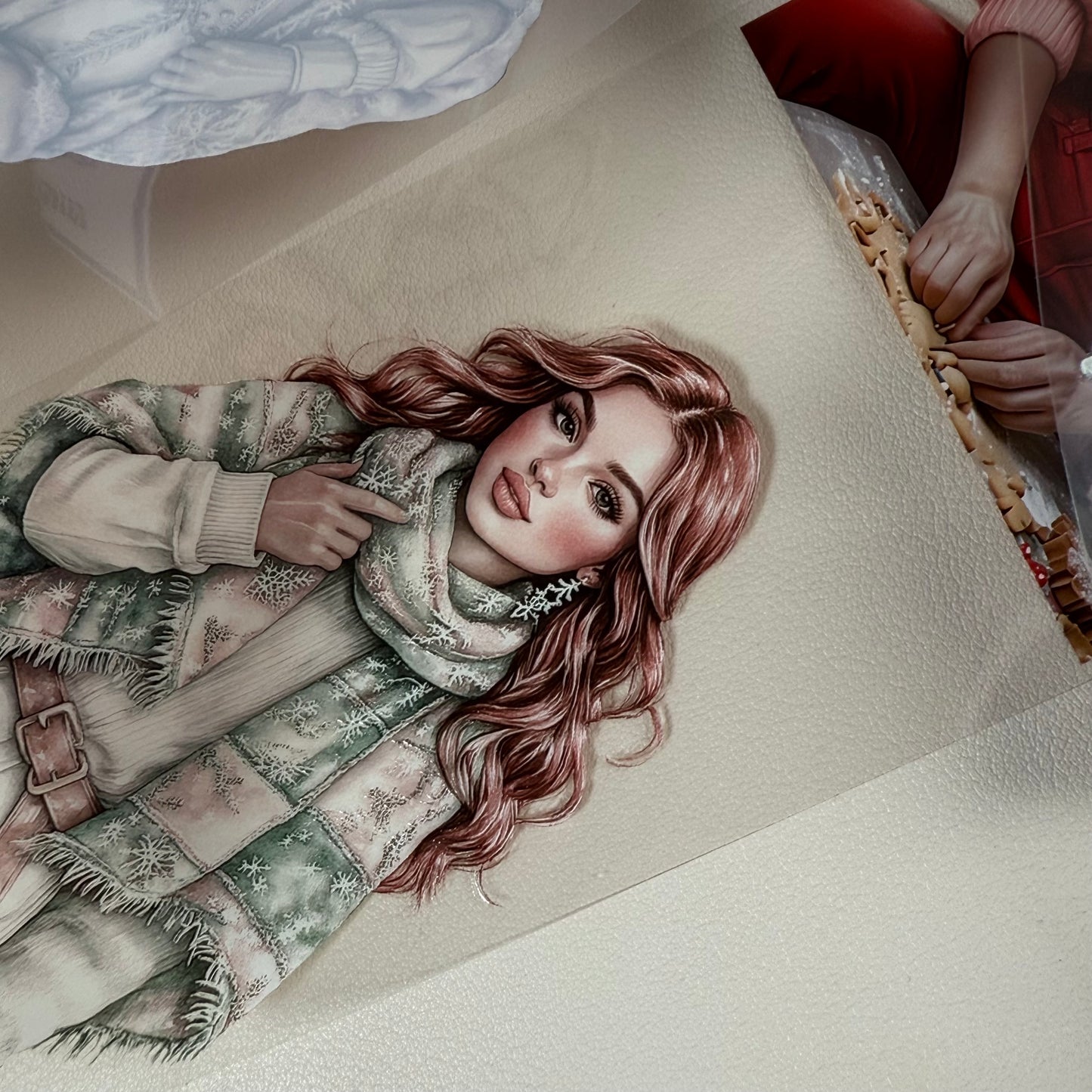 PET 3D raised Pink and teal Christmas and Frosted Fables tape,one roll fashion, junk journal, scrapbooking,bullet journal, card making.