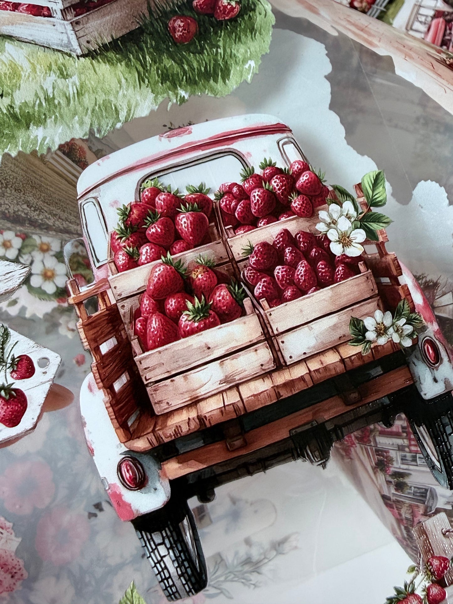 PET 3D raised Strawberry farm Landscape tape