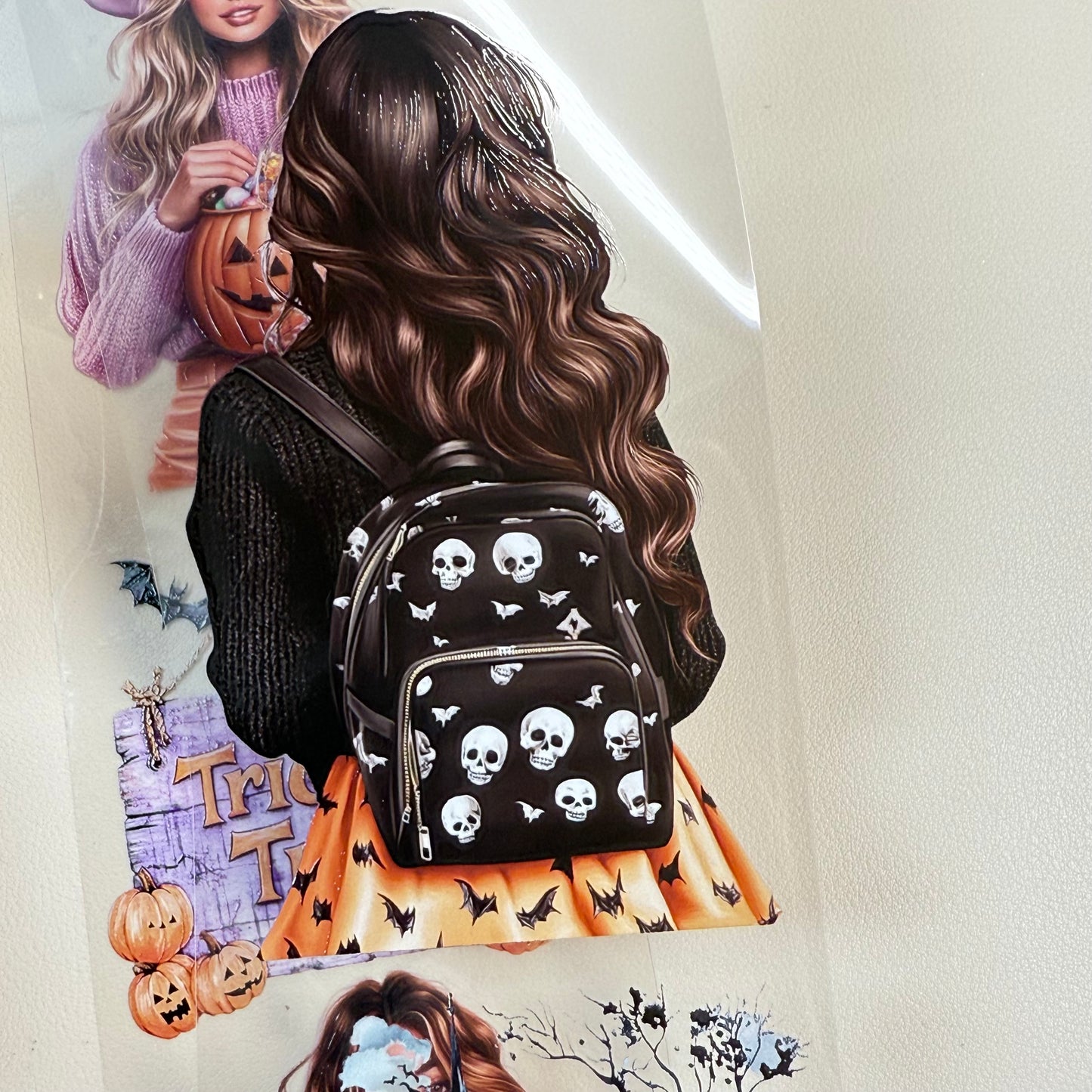 PET 3D raised Trick or treat and Spooky Academia tape,one roll fashion, junk journal, scrapbooking,bullet journal, card making.