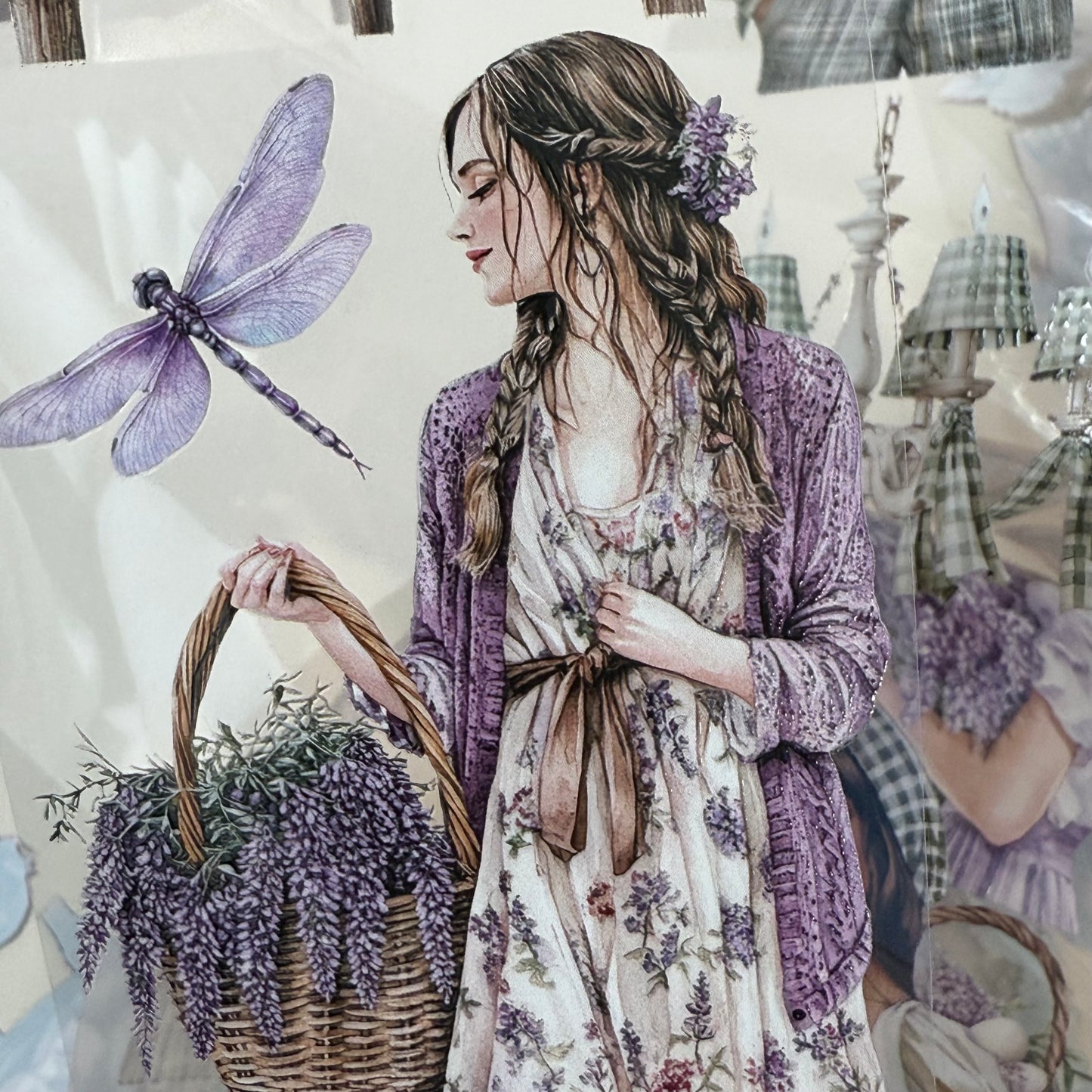 PET Wisteria garden and Spring countryside 3D raised tape,one roll fashion, junk journal, scrapbooking,bullet journal, card making.