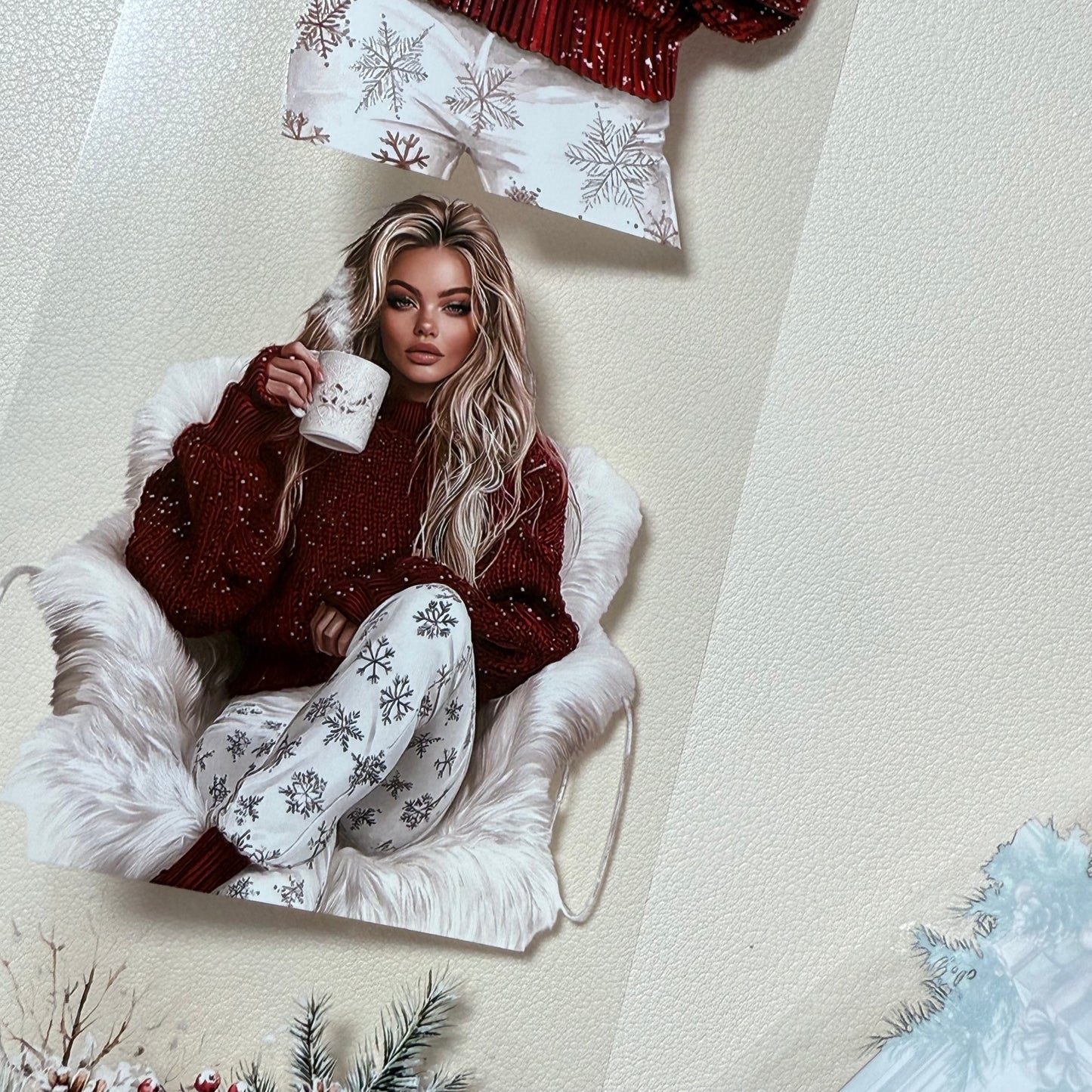 PET 3D raised Snowflake Wishes and Luxe White Christmas tape,one roll fashion, junk journal, scrapbooking,bullet journal, card making.