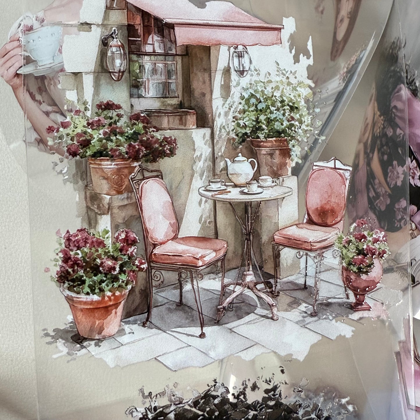 PET Floral tearoom and Dreamy Academia 3D raised tape,one roll fashion, junk journal, scrapbooking,bullet journal, card making.