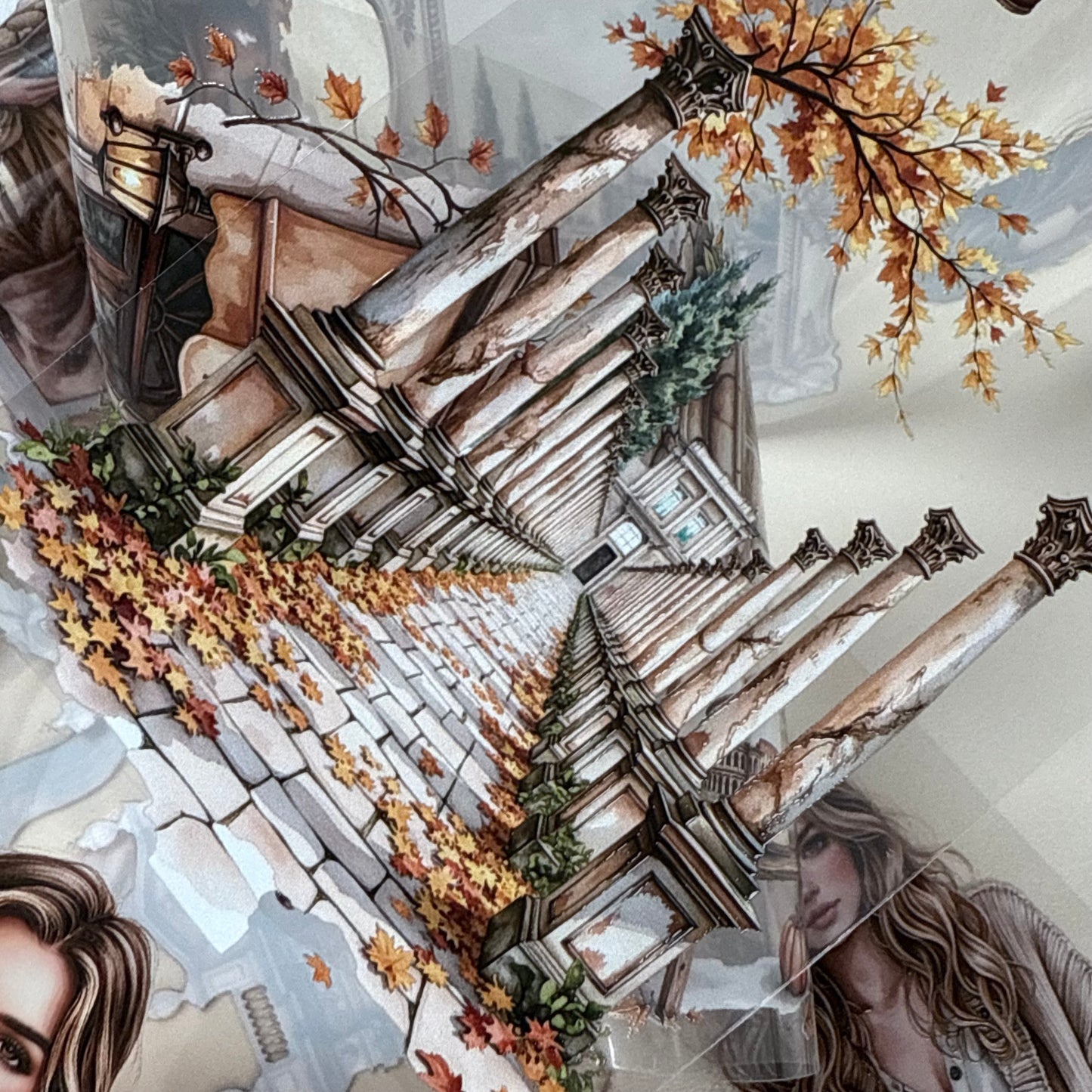 PET 3D raised Rome Rusty Fall and Weathered Beach tape,one roll fashion, junk journal, scrapbooking,bullet journal, card making.