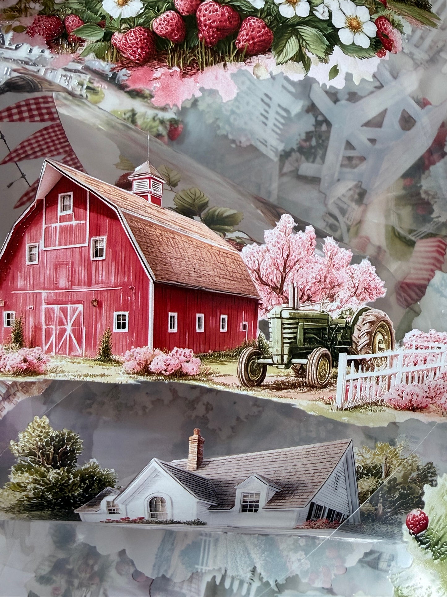 PET 3D raised Strawberry farm Landscape tape