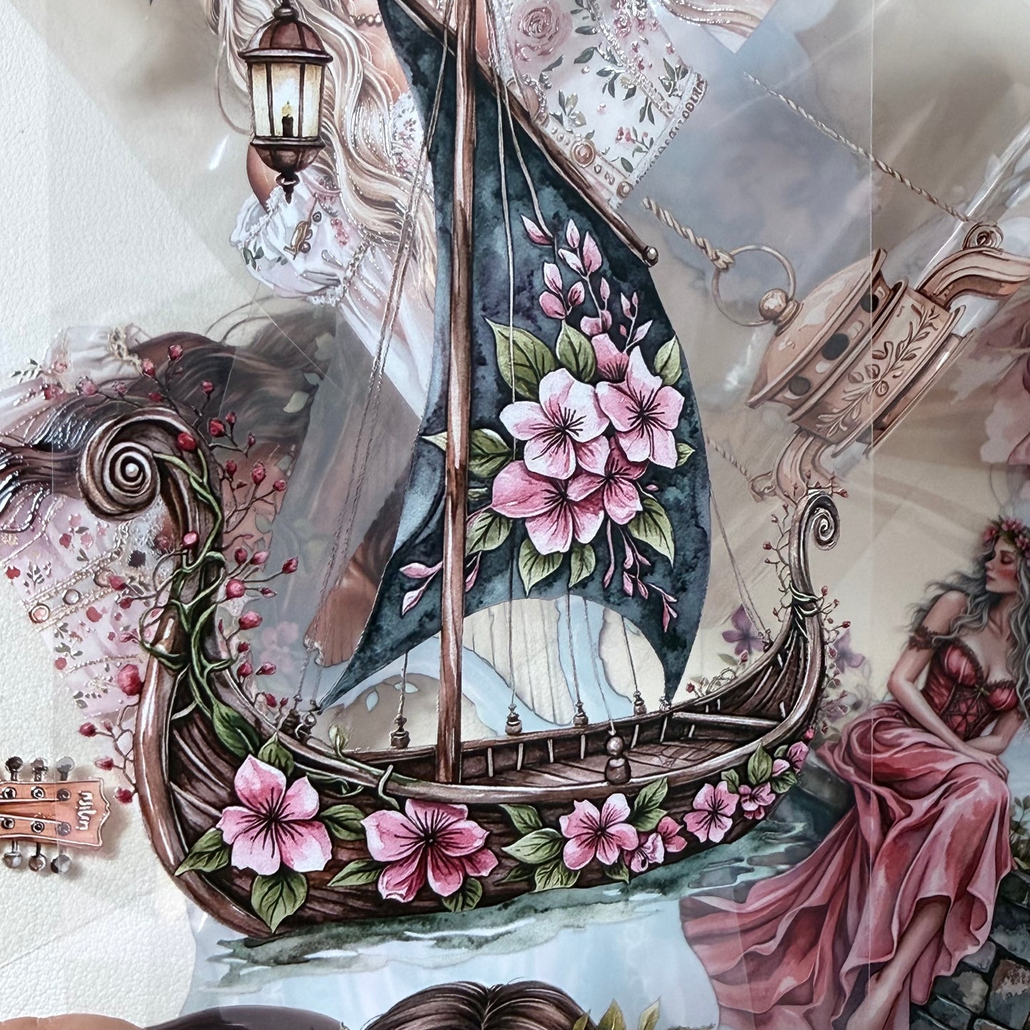 Sunstone Bohemian Caravan and  Elven Whispers PET 3D raised tape,one roll fashion, junk journal, scrapbooking,bullet journal, card making.