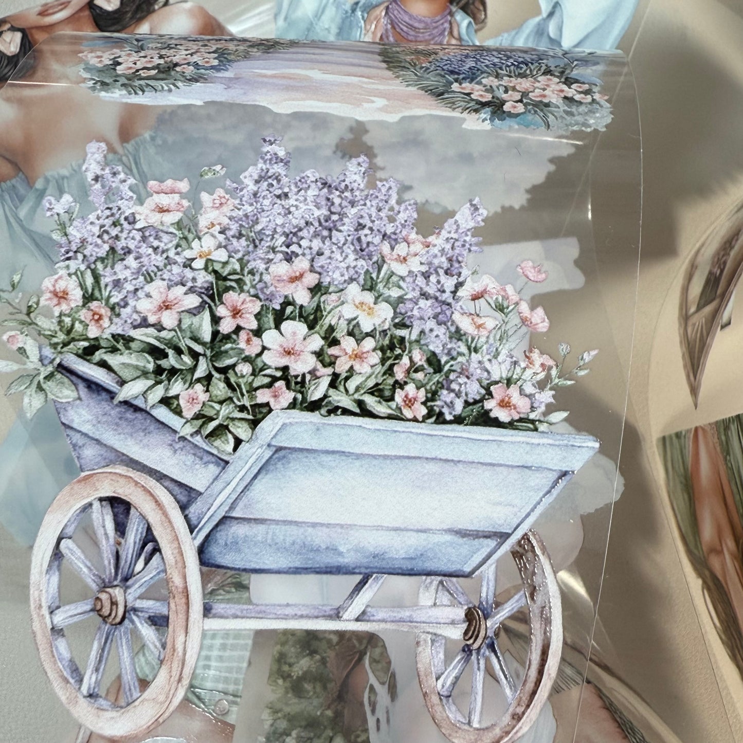 PET 3D raised Petal Haven and Breezy Blooms tape,one roll fashion, junk journal, scrapbooking,bullet journal, card making.